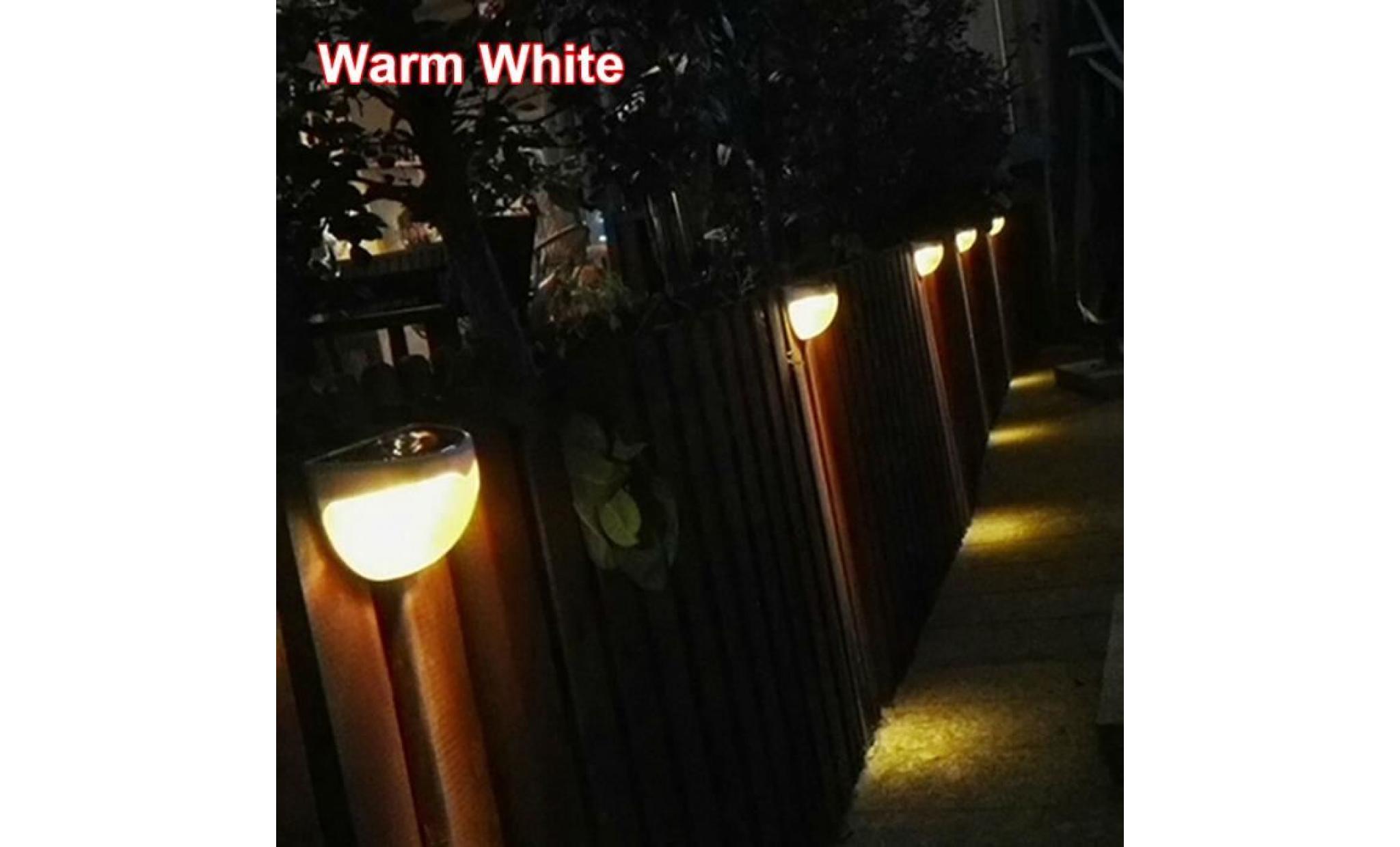 blanc chaud ip55 abs pc extérieur énergie solaire 6 led lumière mur jardin cour étape escalier éclairage solaire led clôture lumière
