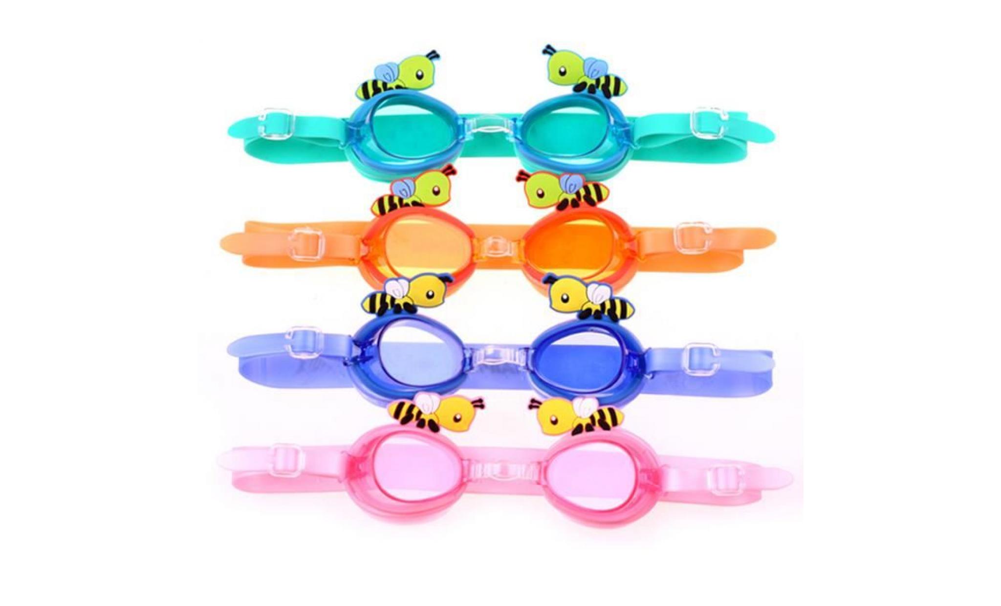bleu clair cartoon abeilles enfants etanche anti fog protection uv swim piscine silicone lunettes lunettes pas cher