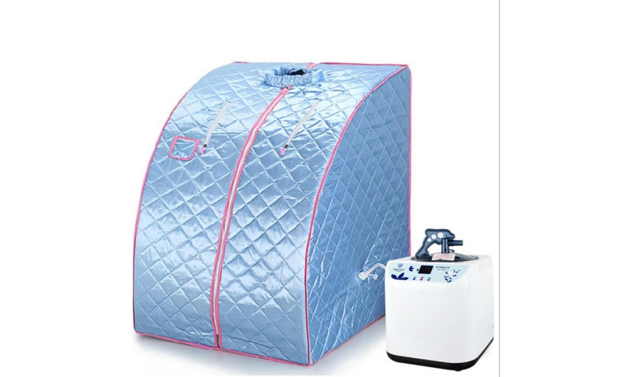 ( bleu) sauna portable a vapeur spa intererieur pliable ménage à vapeur unique sauna box fitness pliant pas cher