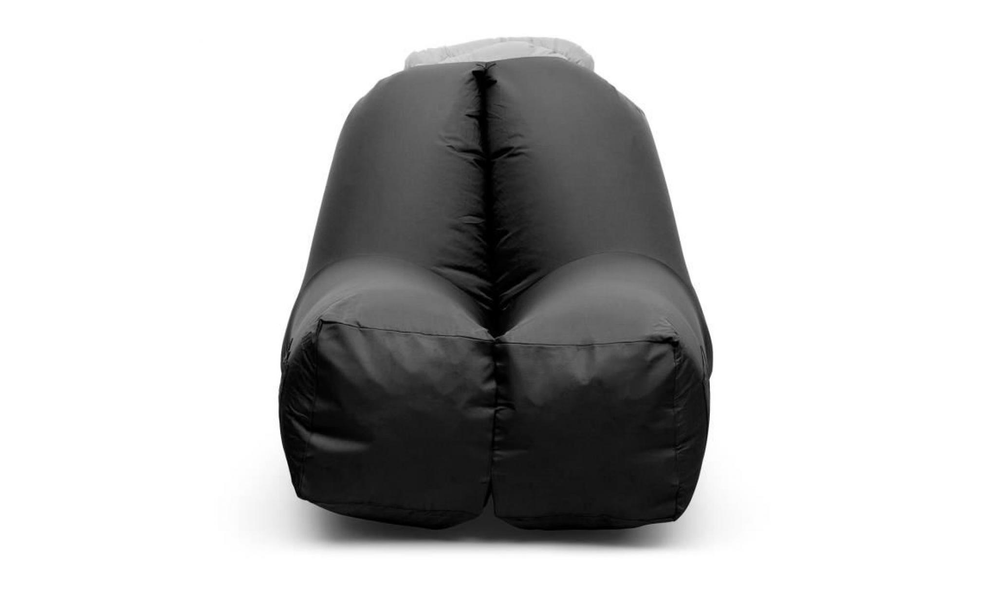 blumfeldt airchair fauteuil gonflable  de jardin 80 x 80 x 100cm   sac à dos de transport lavable inclus   housse polyester   noir pas cher