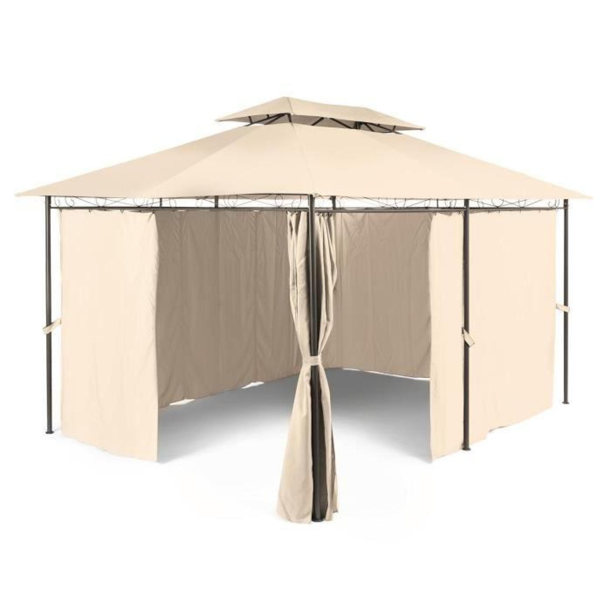 Blumfeldt Grandezza Tente pavillon de jardin 3x4m acier polyester - marron