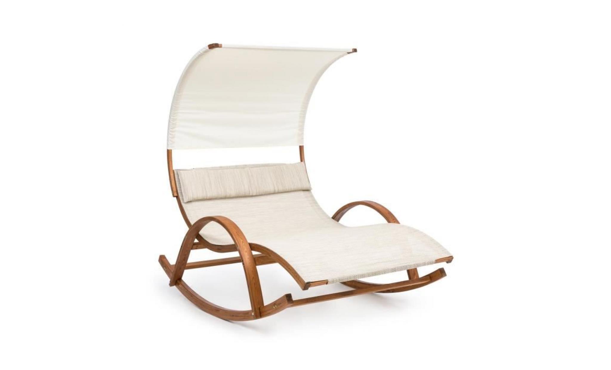 blumfeldt mauritius fauteuil balançoire de jardin avec auvent   pour l´intérieur ou l´extérieur   charge 180kg   cadre bois   crème