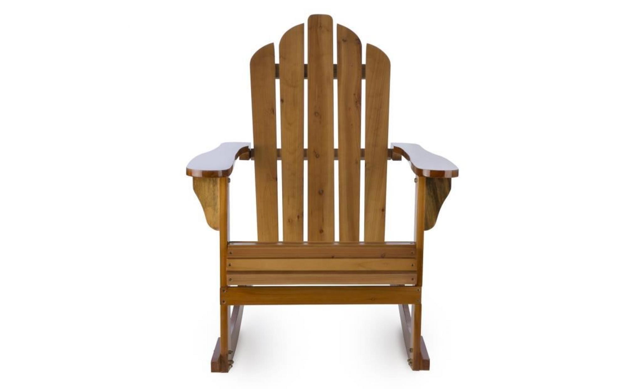 blumfeldt rushmore | chaise à bascule style adirondack | rocking chair | 71x95x105 |résistant aux intempéries |  bois sapin | marron pas cher
