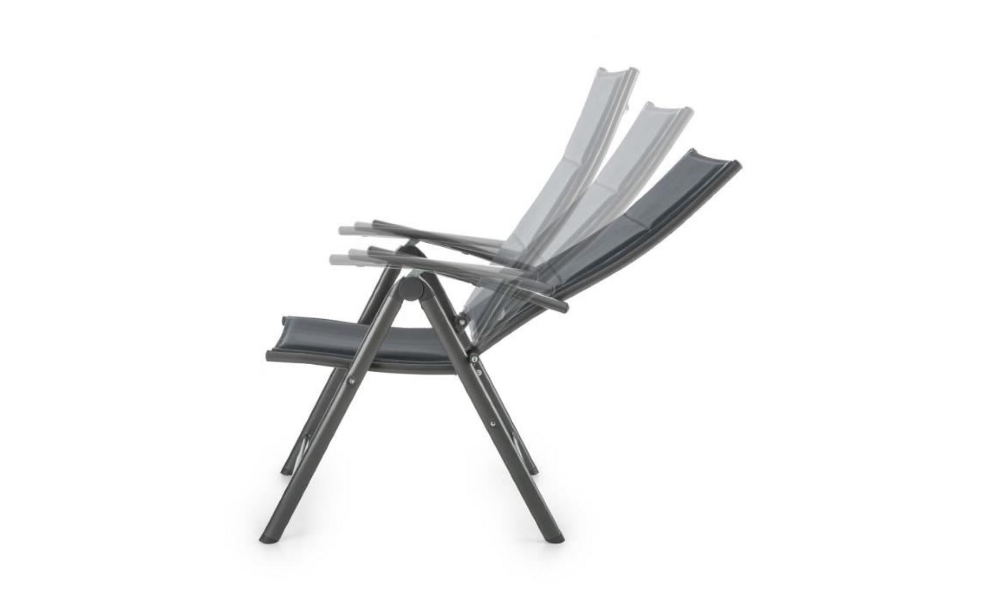 blumfeldt stylo noble grey chaise de jardin chaise pliante aluminium gris pas cher