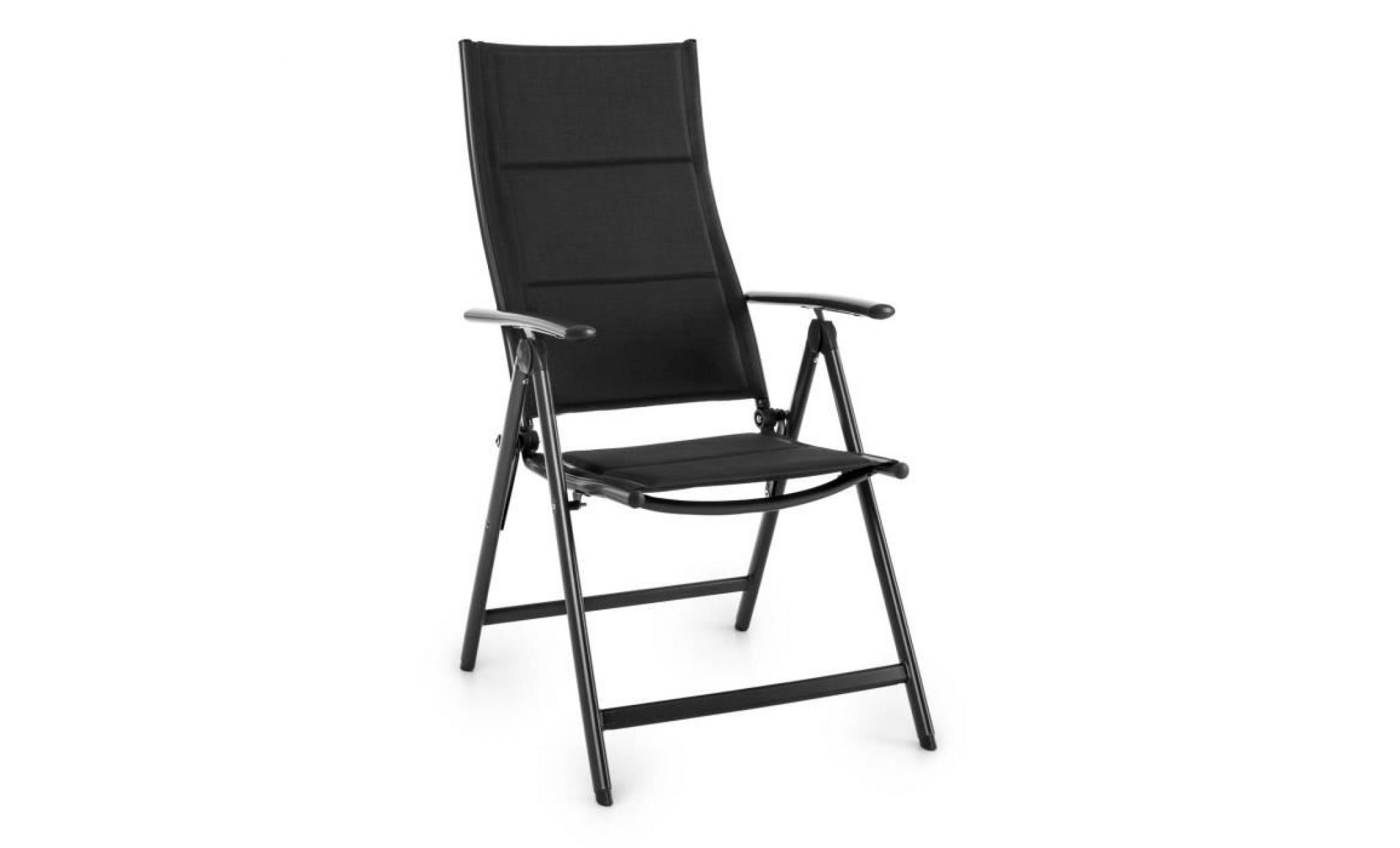 Blumfeldt Stylo Royal Black Chaise de jardin Chaise pliante Aluminium noir