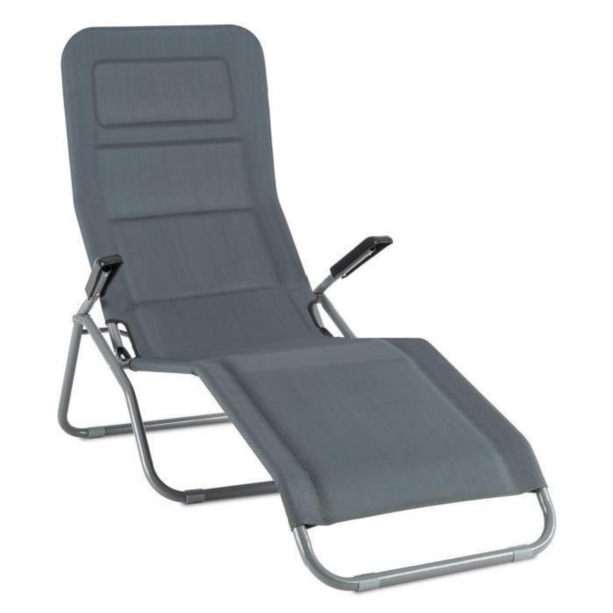 Blumfeldt Vitello Noble Transat Chaise longue , bain de soleil  140 x72 x104 - gris pas cher