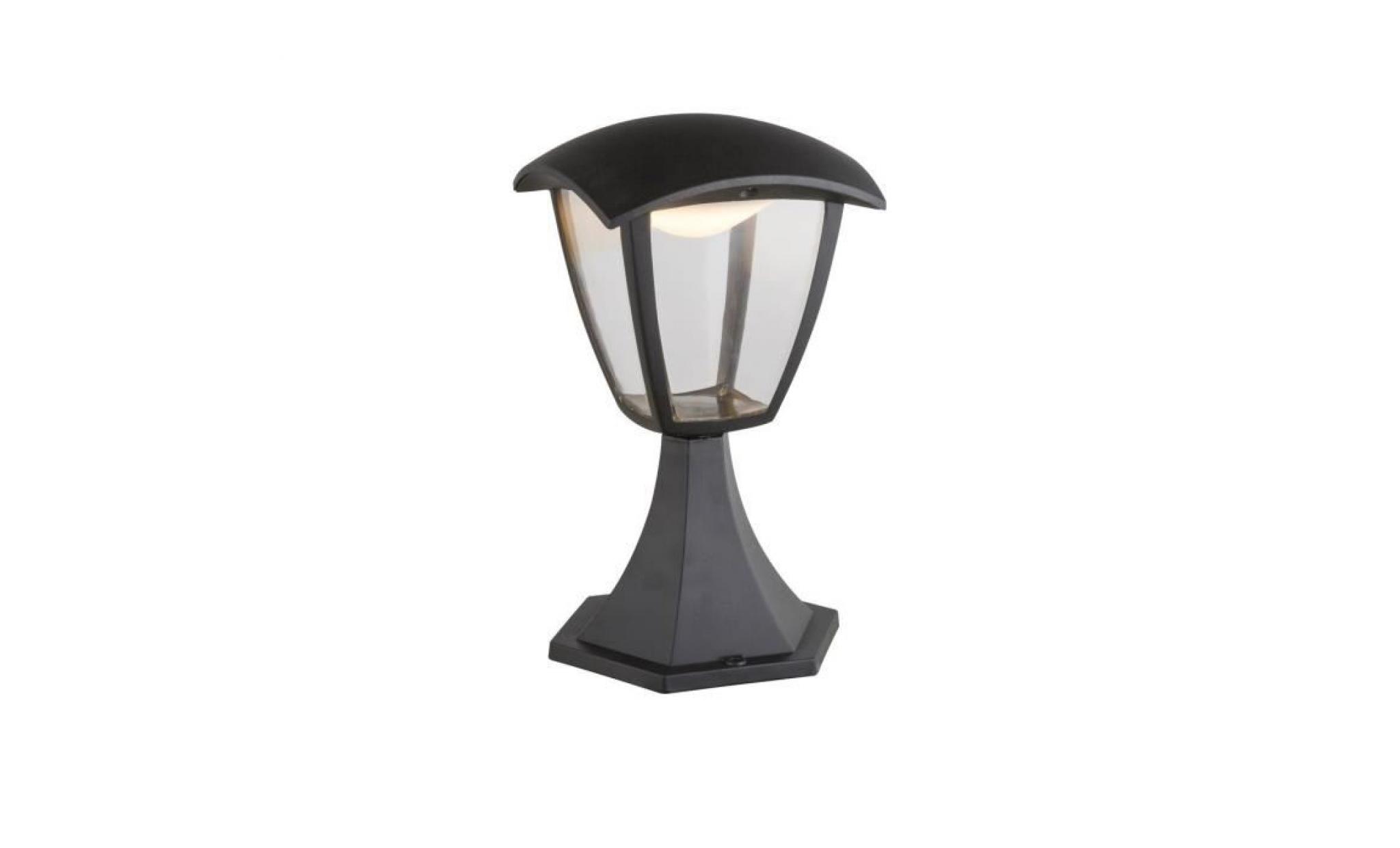 borne extérieur lanterne moderne led delio noire en aluminium pas cher