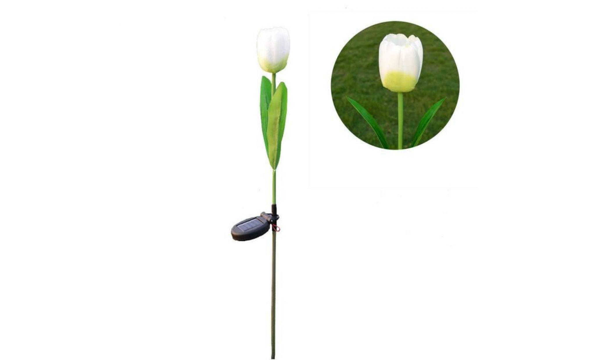 borne solaire 1 tête solaire led lampe décorative extérieure de pelouse 1 tête tulipe fleur lumière 024 pas cher