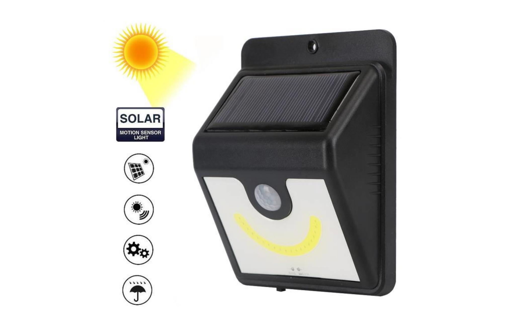 borne solaire lampe de jardin imperméable extérieure de lumière de mur de capteur de mouvement de l'énergie solaire 256 pas cher