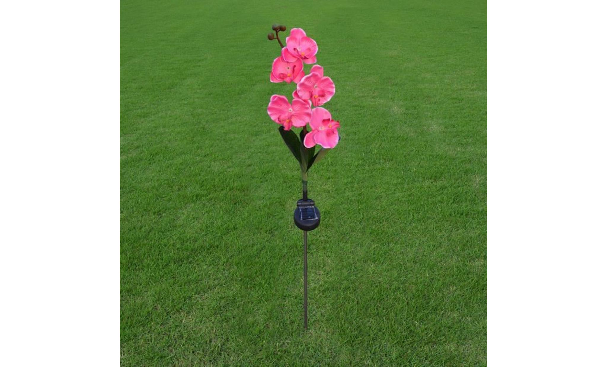 borne solaire lampe frontale extérieure décorative à 5 têtes led pour pelouse 5 tête d'orchidée solaire à papillons #pa 353 pas cher