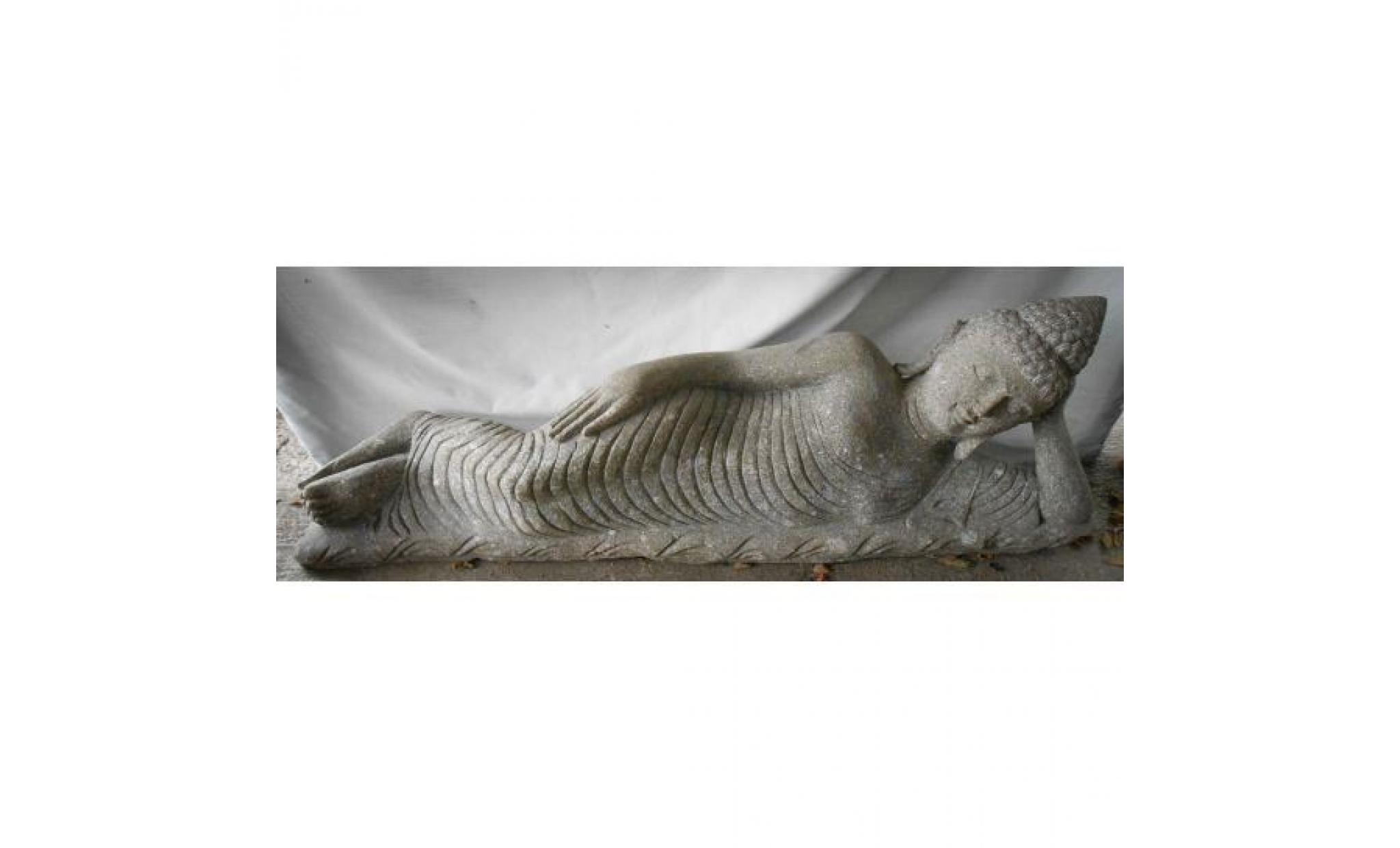 bouddha allongée statue en pierre naturelle 1 m 20