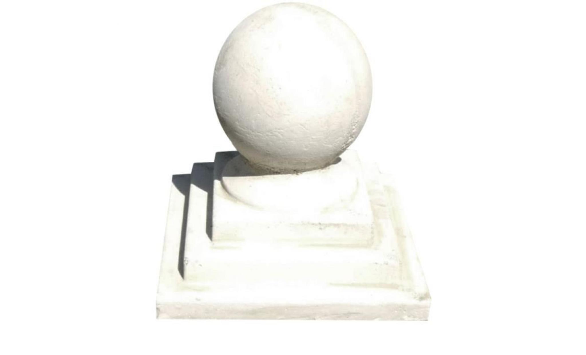 boule en pierre reconstituée avec socle carré  25x25x27cm
