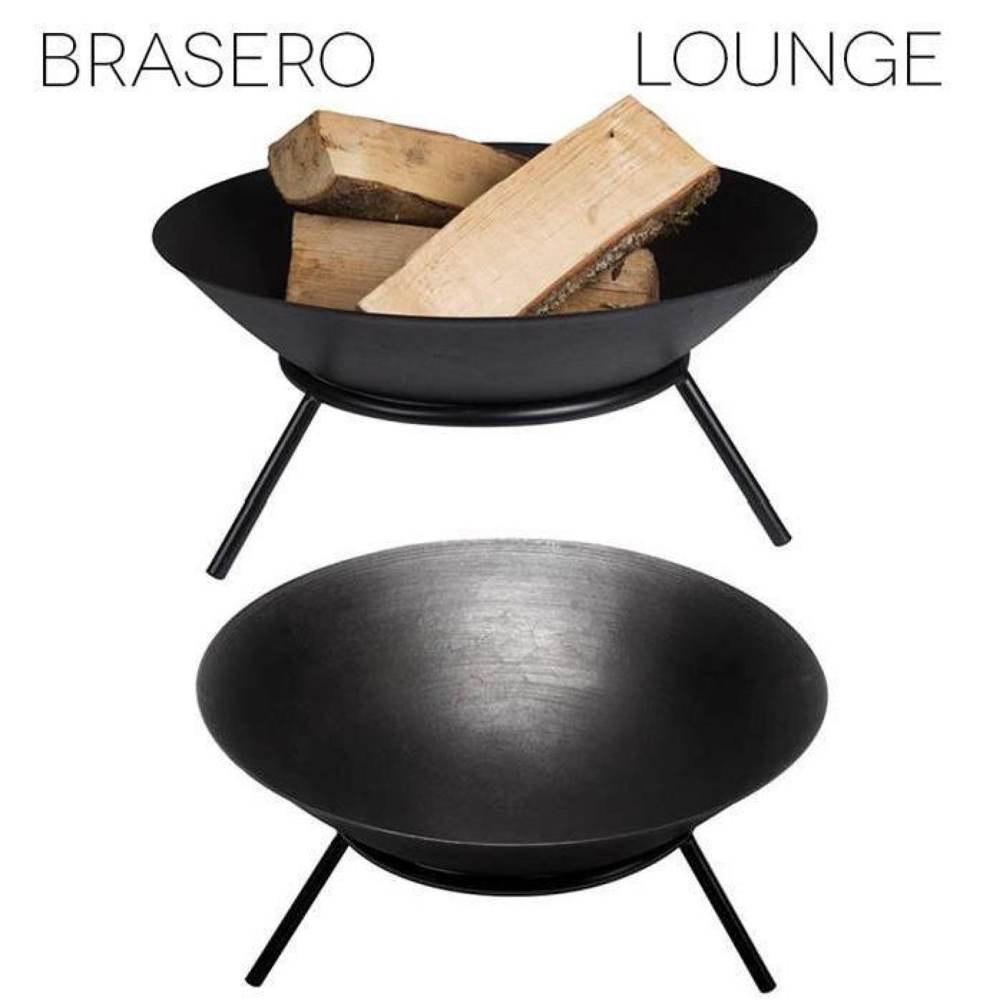 Brasero Lounge en fonte noir 56 cm Noir pas cher