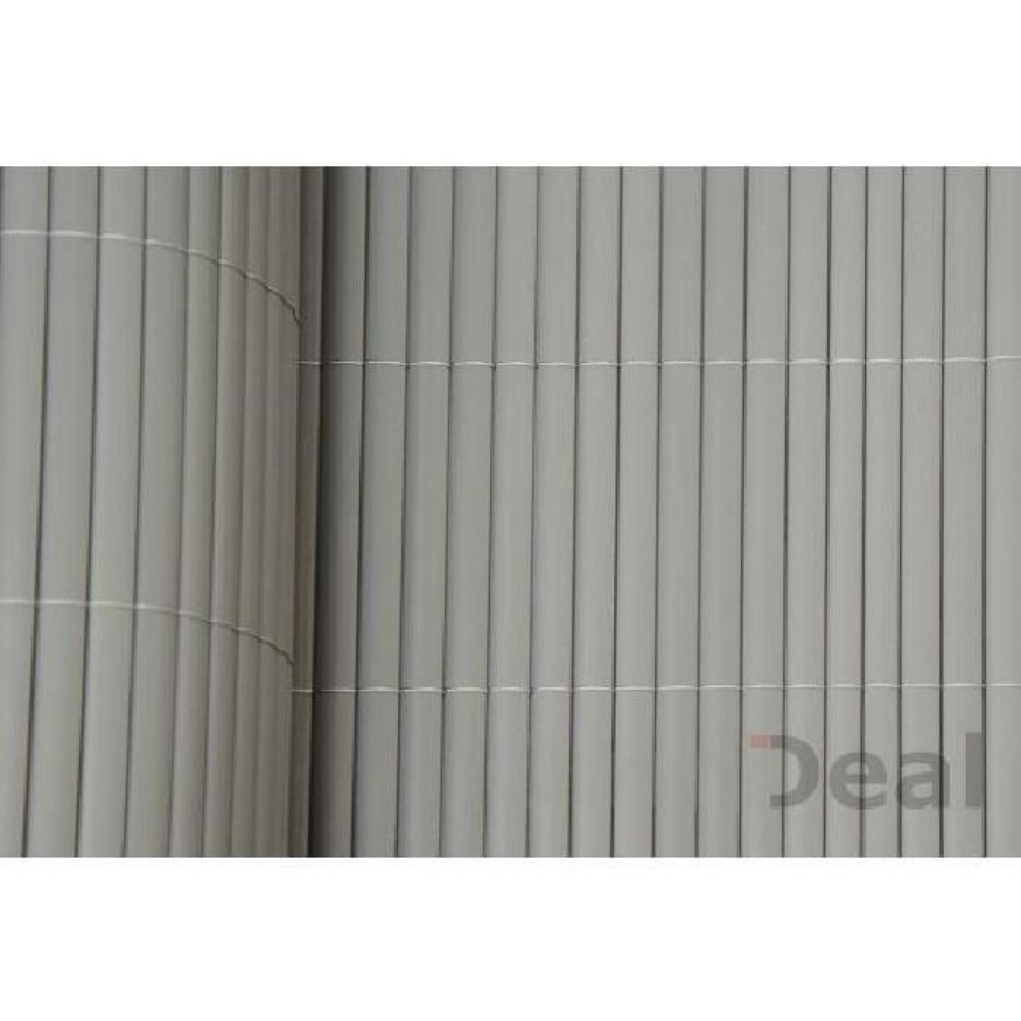 Brise-vent brise-vue PVC gris bambou 90 x 300 cm  pas cher