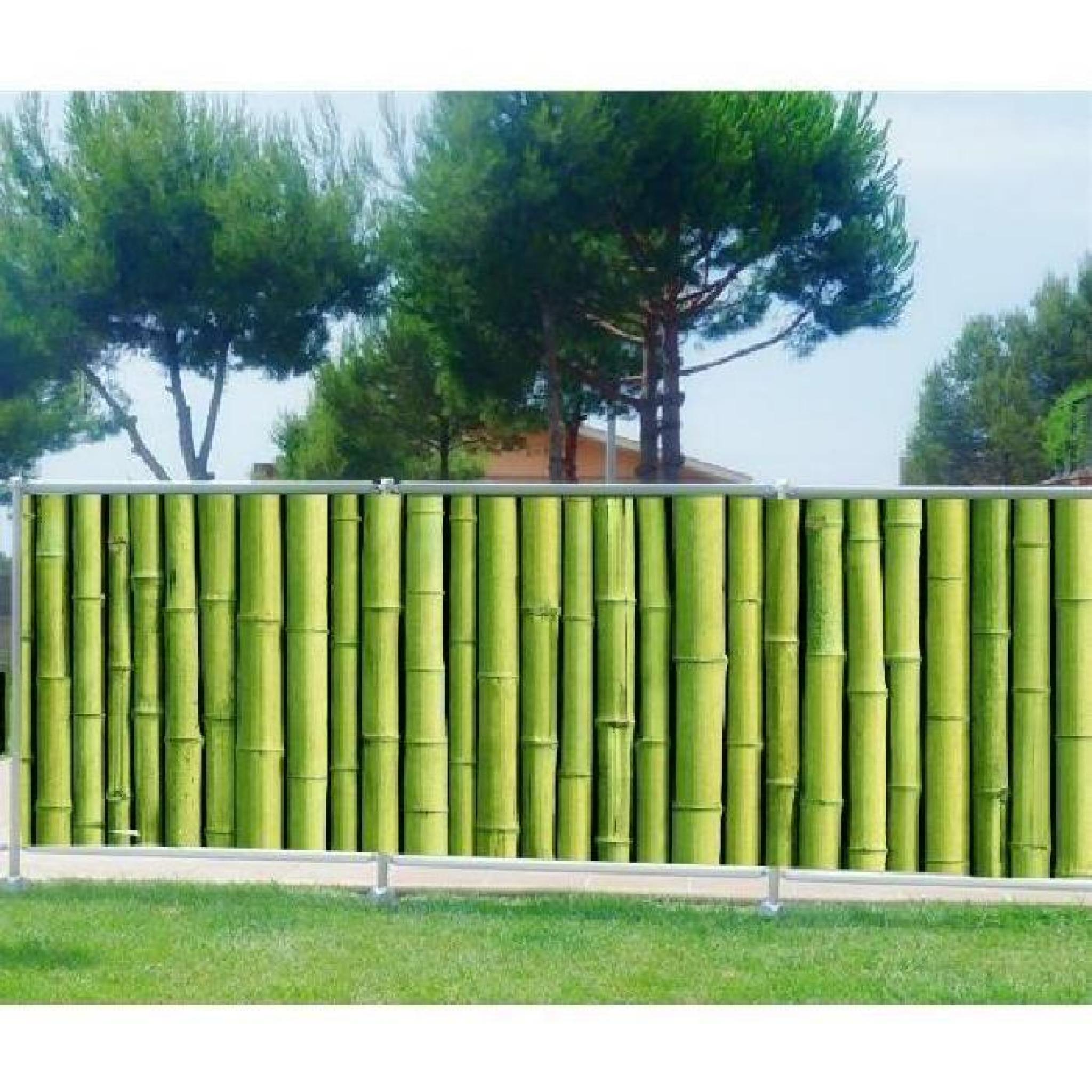 Brise vue imprimé, jardin, terrasse, balcon déco Bambous Occultation - 80%, Dimensions - 340x132cm