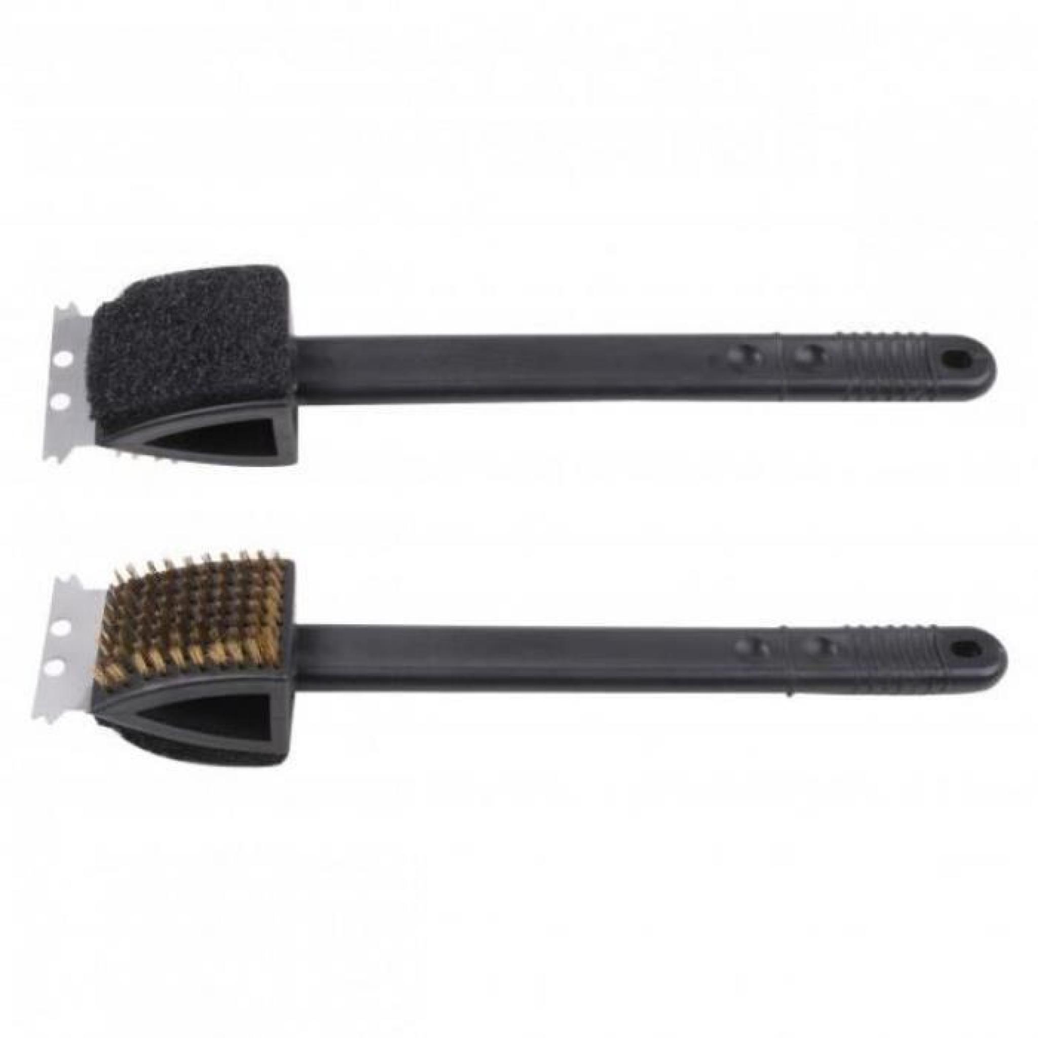 Brosse A Manche Nettoyage Grill Barbecue 3 Fonctions Brosse Grattoir