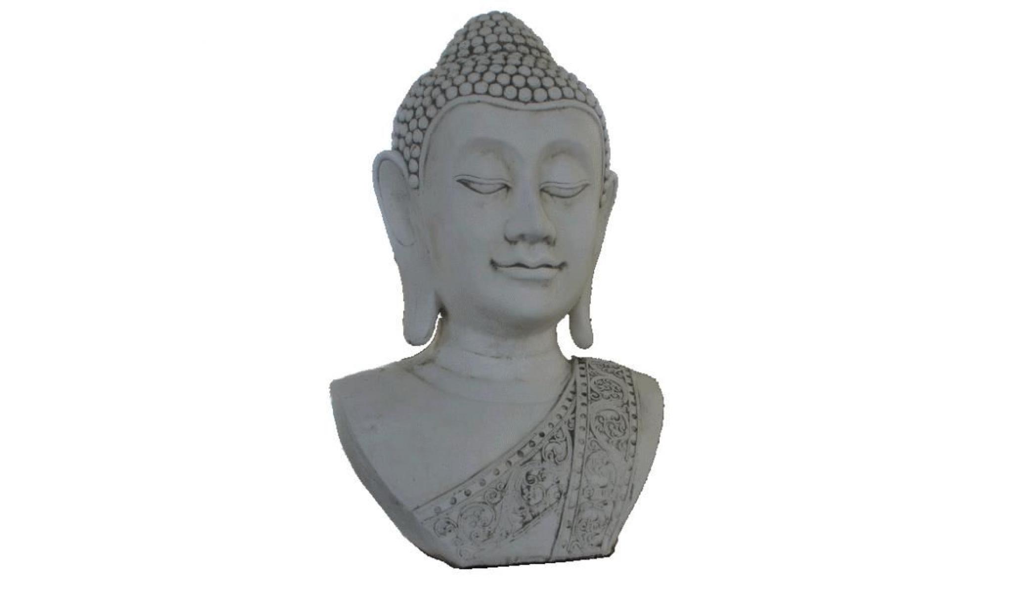 Buste de Bouddha en pierre reconstituée