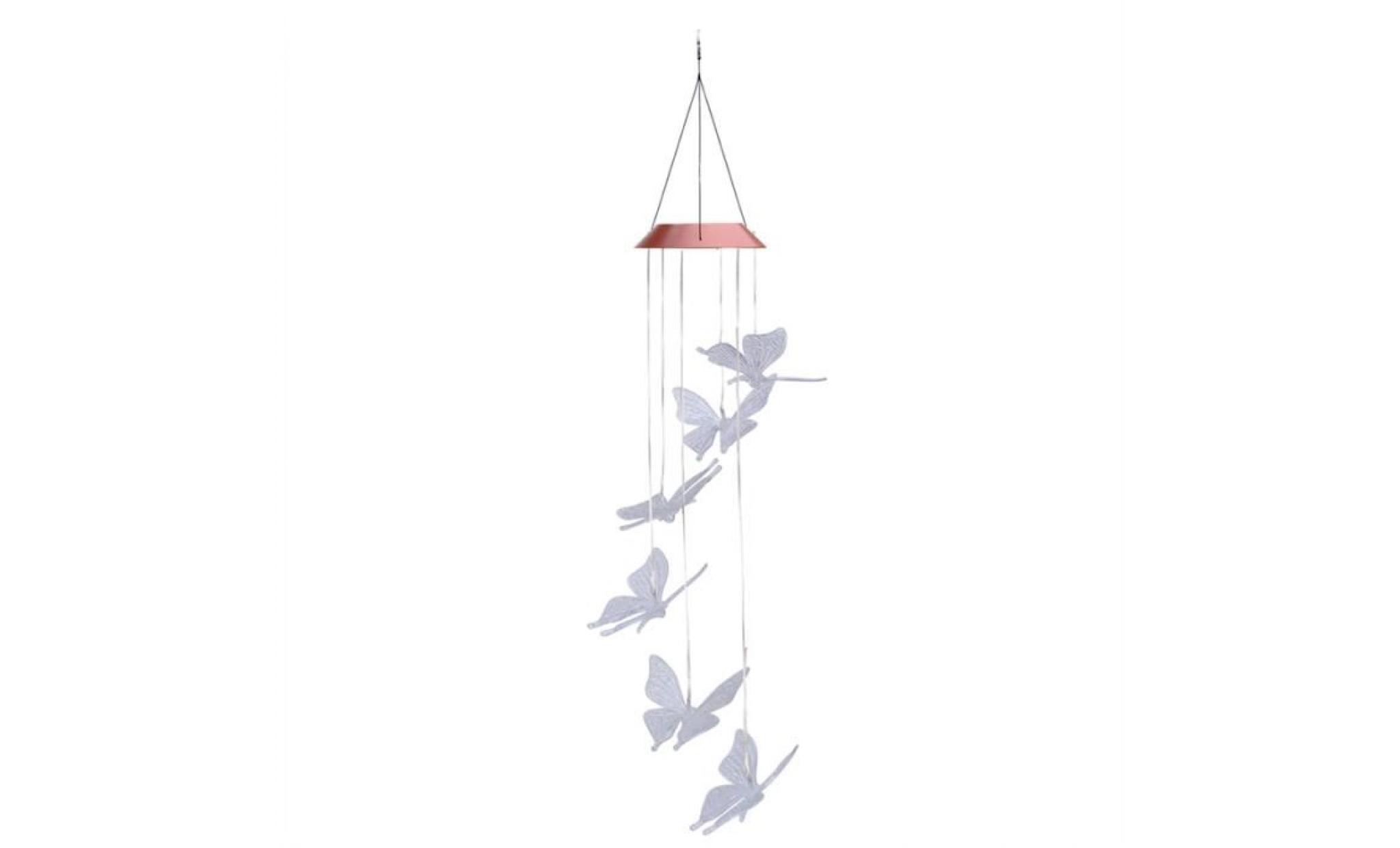 butterfly wind chimes led solar mobile for garden decoration