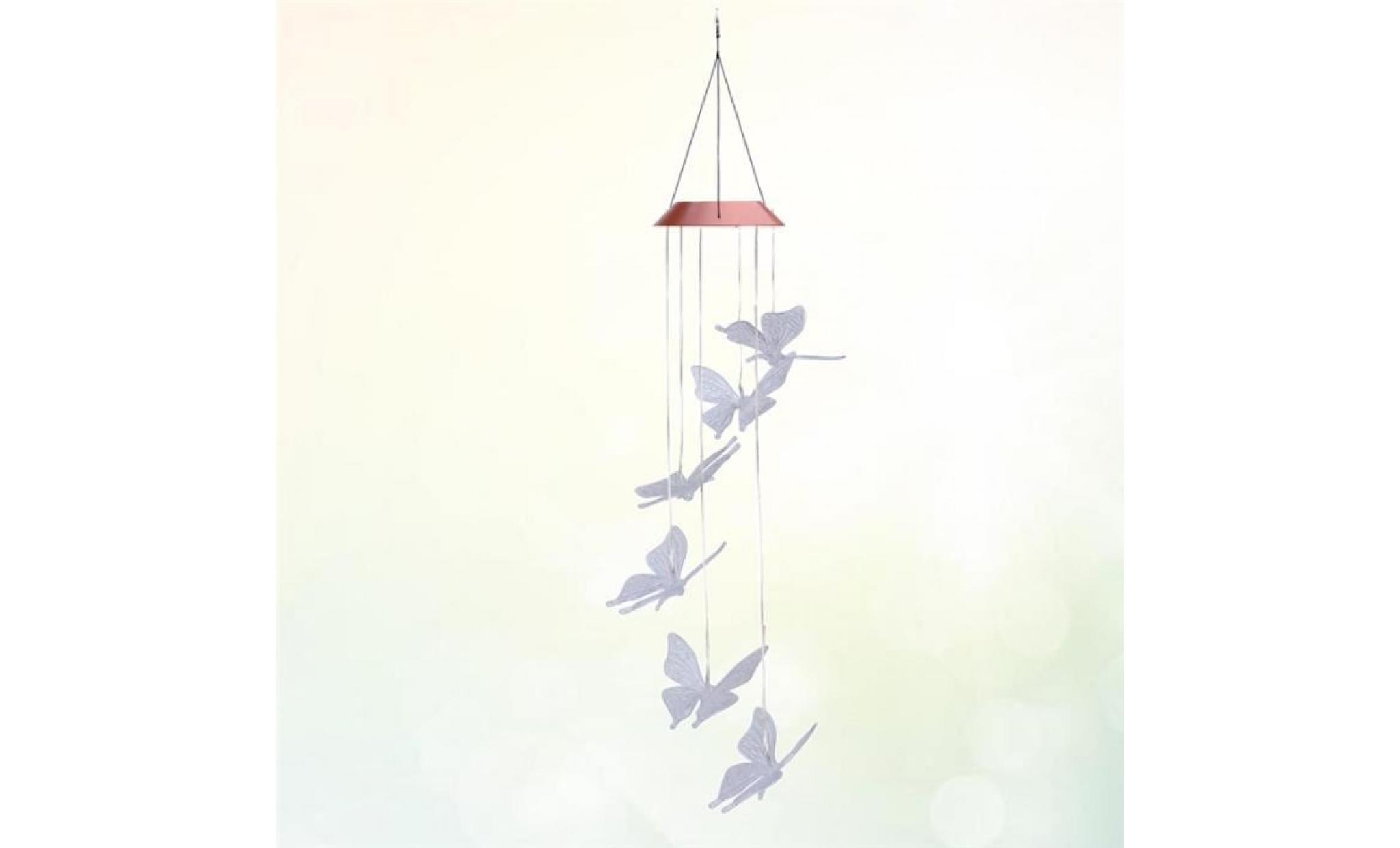 butterfly wind chimes led solar mobile for garden decoration pas cher