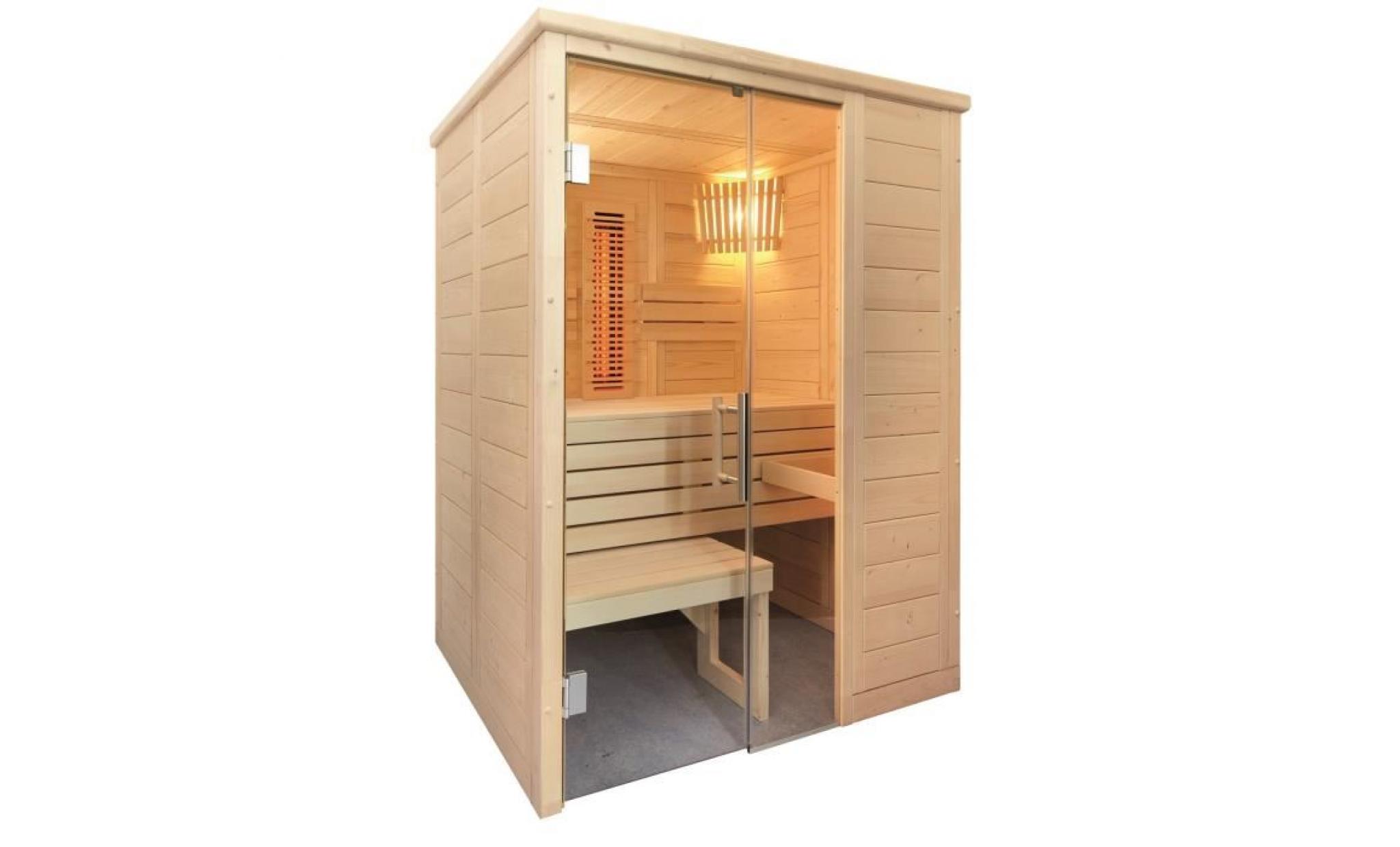 cabine de sauna à infrarouge alaska mini infra+ de sentiotec 160x110 cm