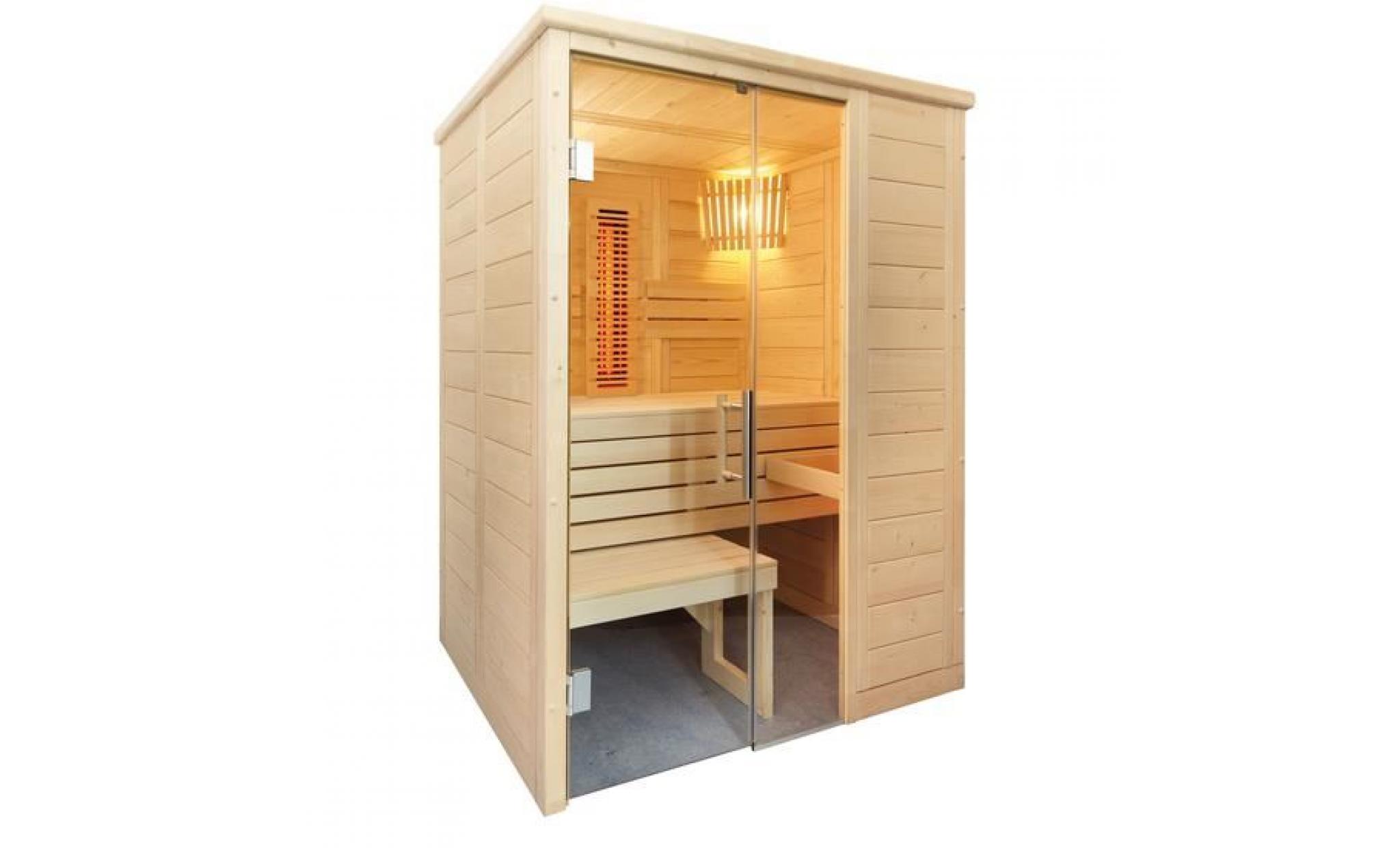 cabine de sauna à infrarouge alaska mini infra+ de sentiotec 160x110 cm pas cher