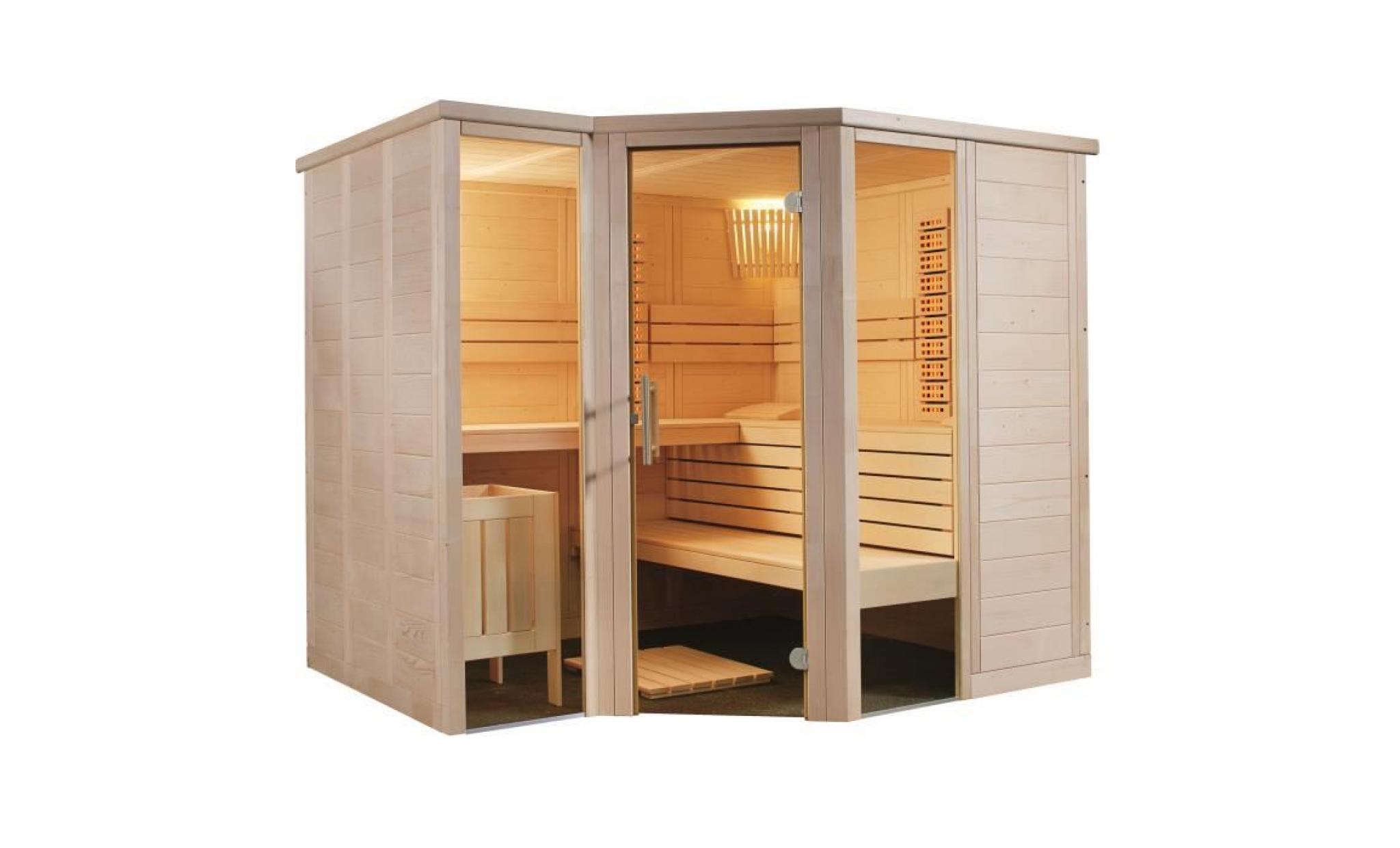cabine de sauna à infrarouge arktis infra+ de sentiotec 234x206 cm
