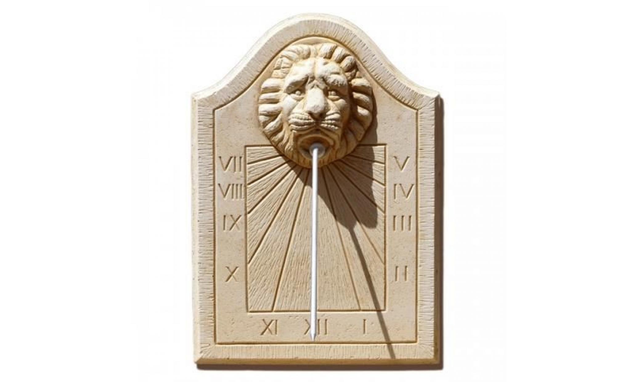 cadran solaire lion en pierre reconstituée