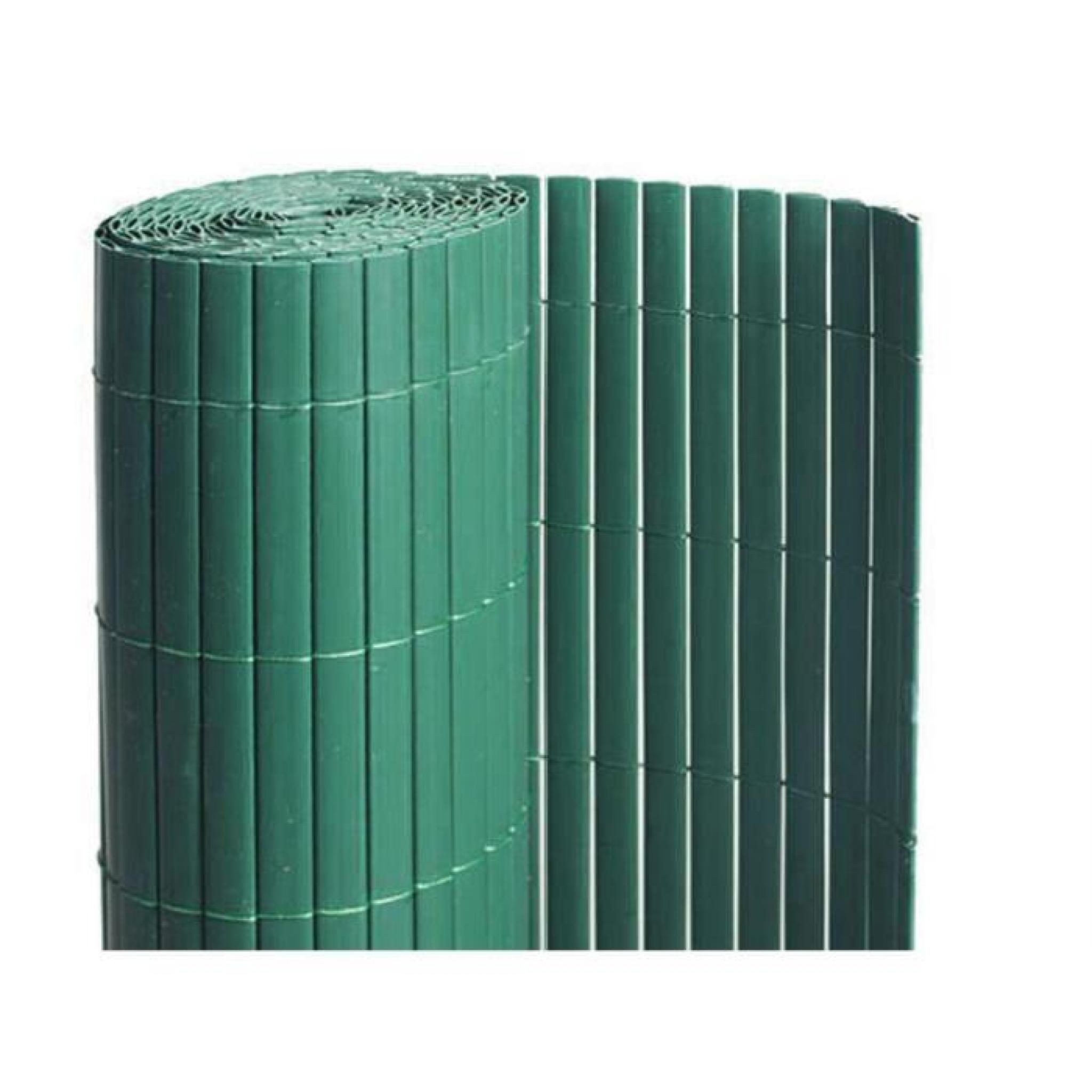 Canisse en PVC double face en rouleau de couleur verte, 1,80m x 3m pas cher