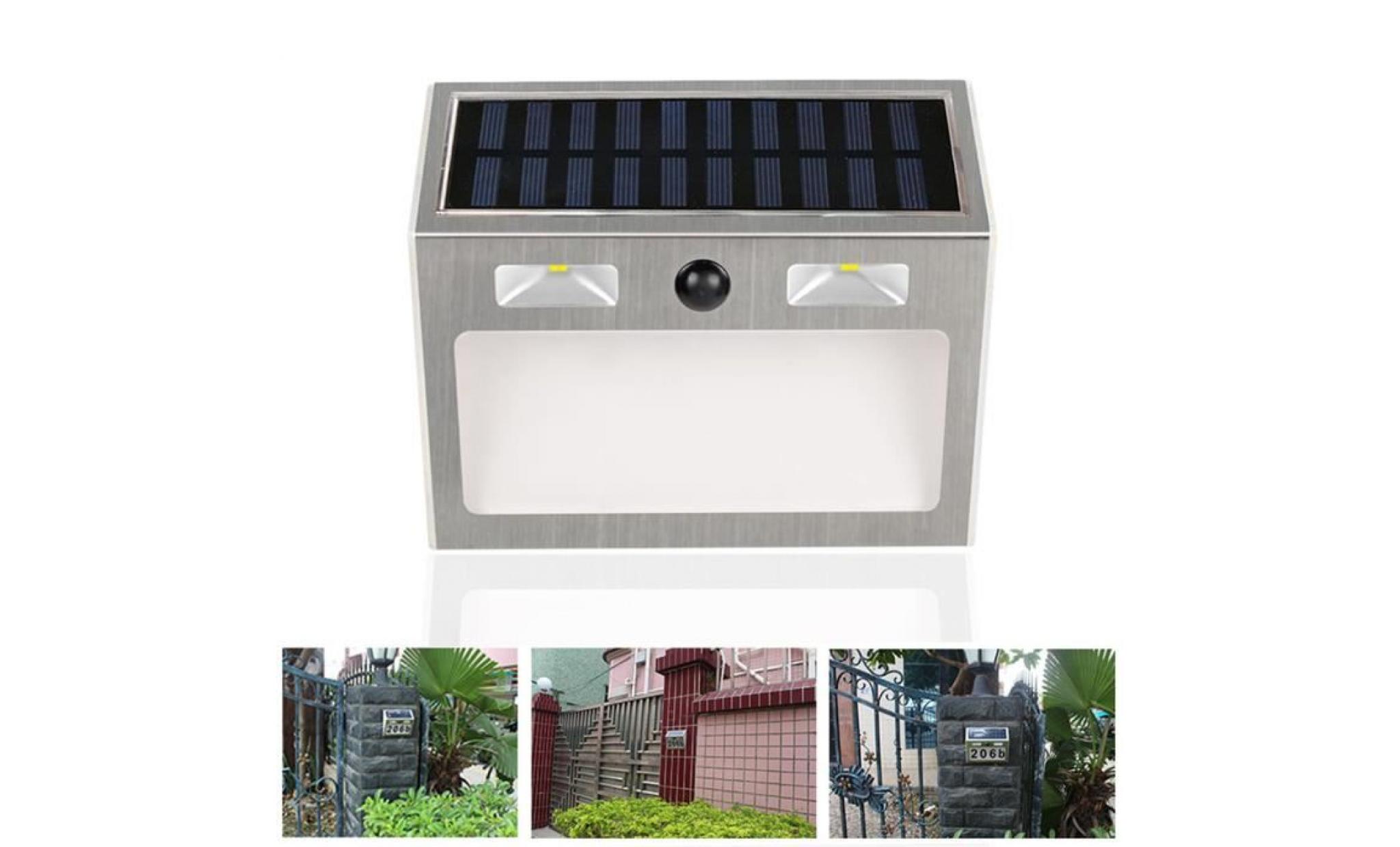 capteur cled énergie solaire mouvement lumière de mur extérieur lampe de sécurité jardin étanche  maison 12172