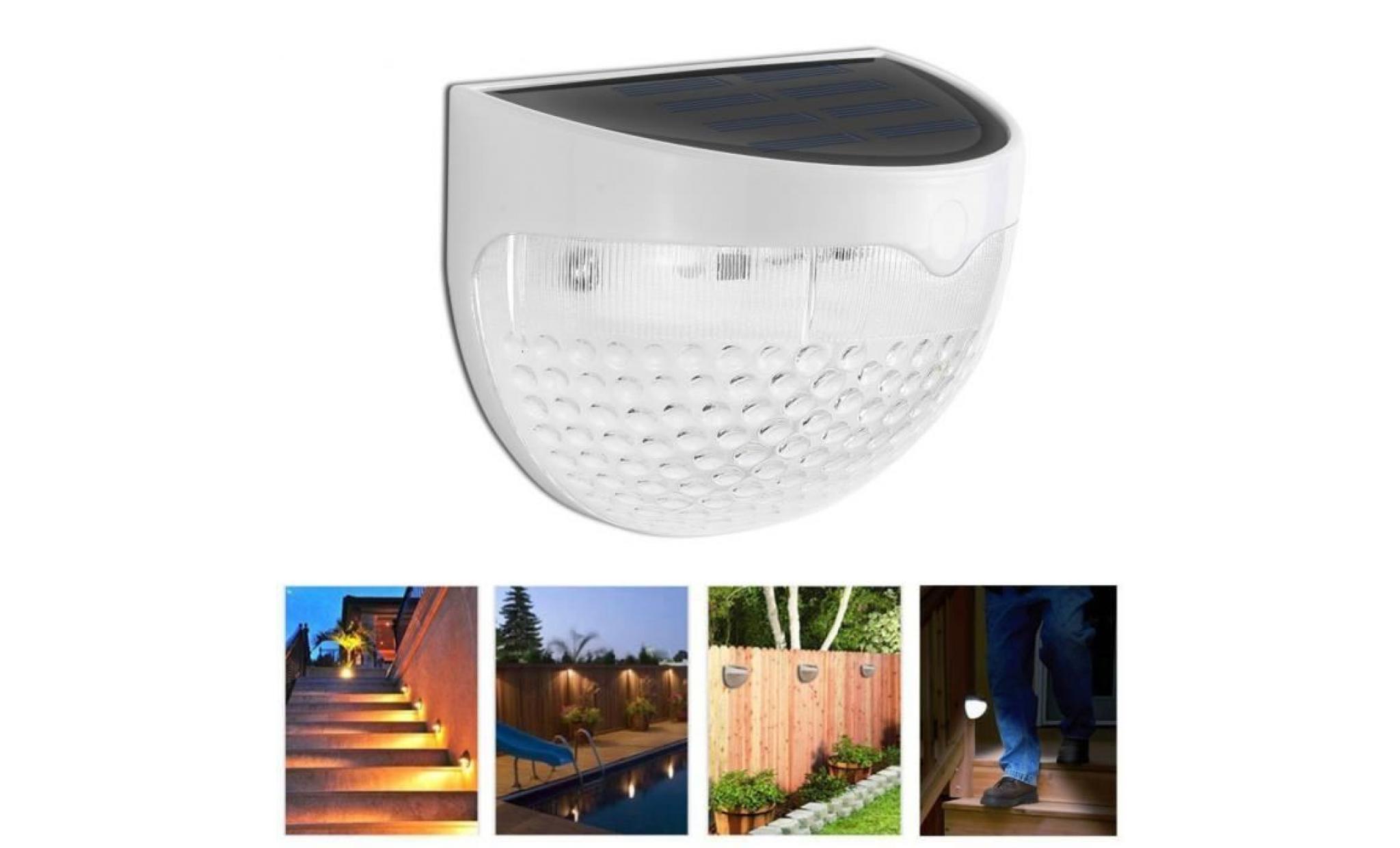 capteur de lumière solaire étanche à l'eau capteur de lumière auto on / off pour escalier outdoor post garden fence warm white