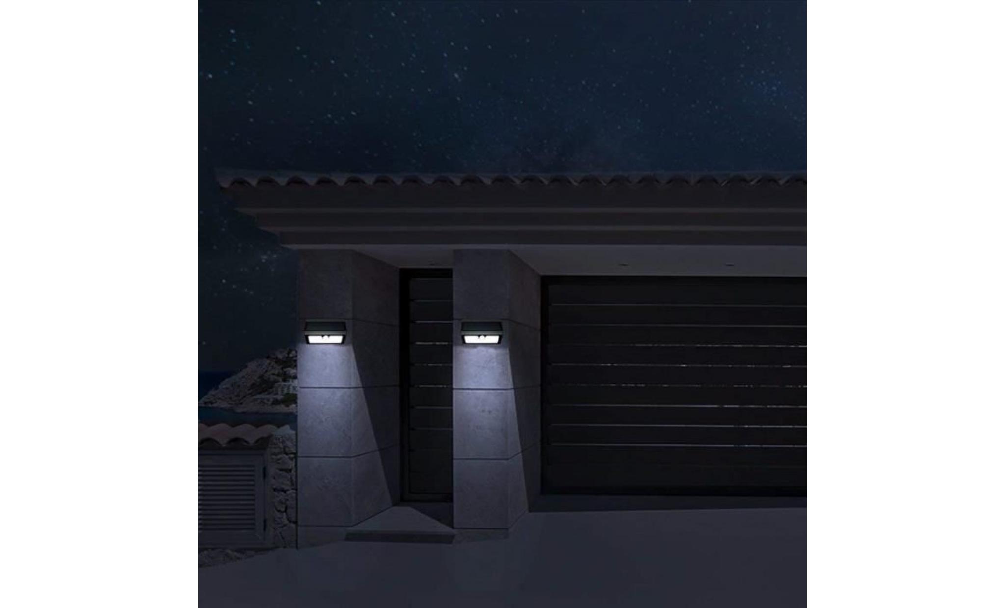 caravan® 45 led eclairage solaire extérieur lampe solaire etanche ip65 détecteur de mouvement pour jardin, escalier patio garage pas cher
