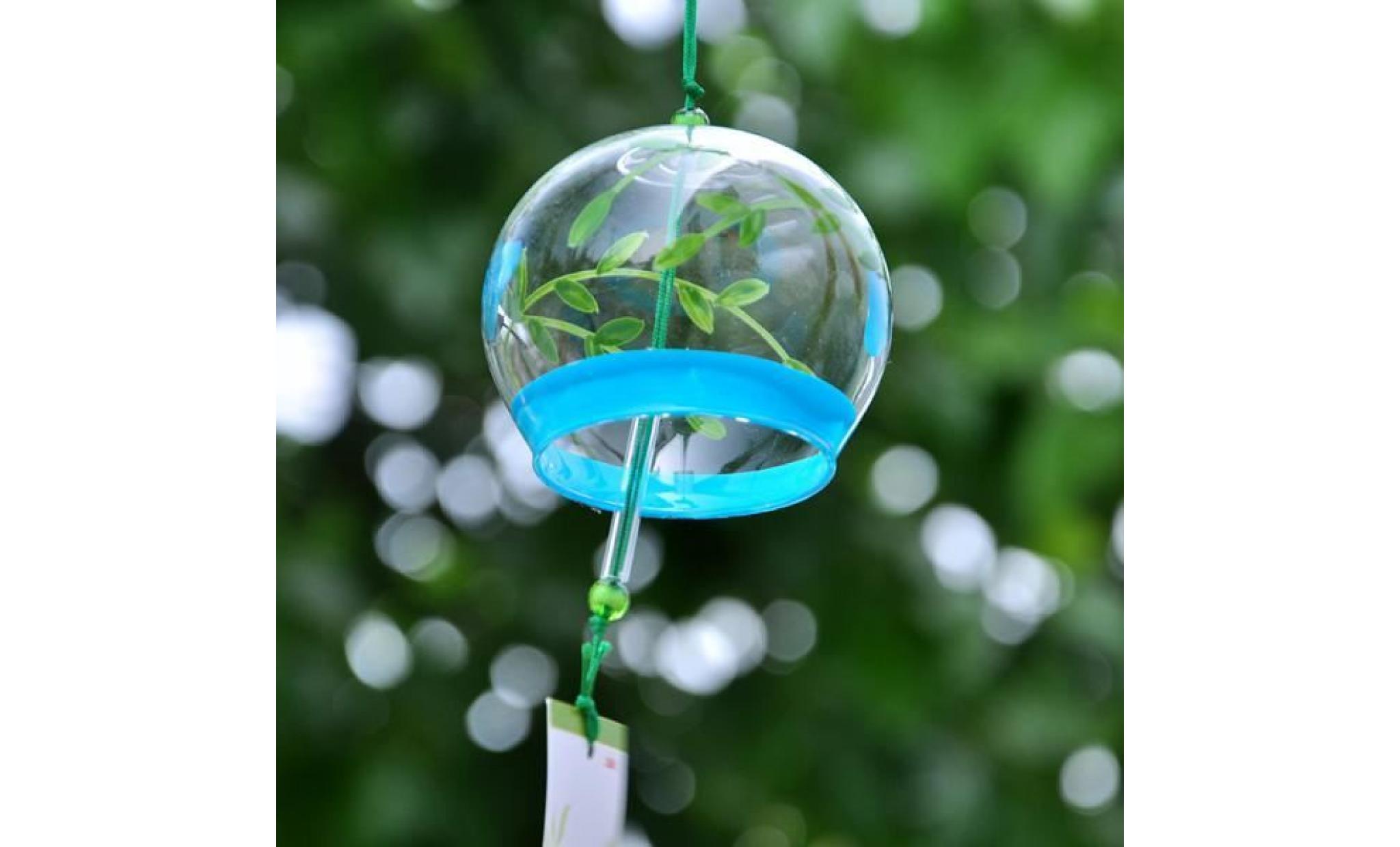 Carillon à vent en verre japonais, amulette porte-bonheur