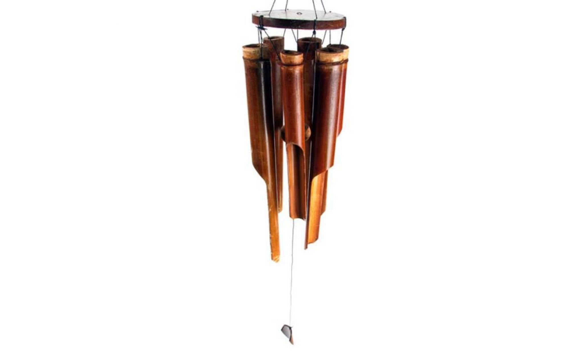 carillon a vent bambou fonce 6 tubes, grand