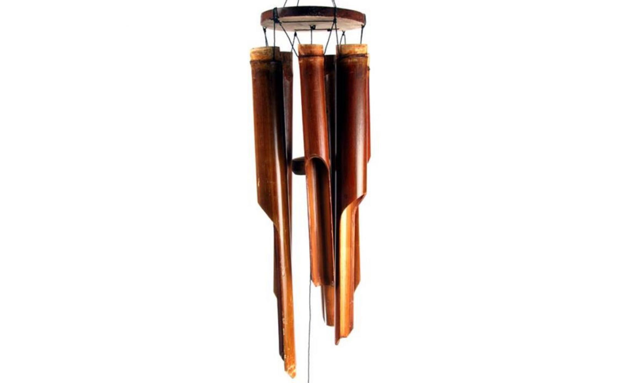 carillon à vent bambou foncé 6 tubes, grand pas cher