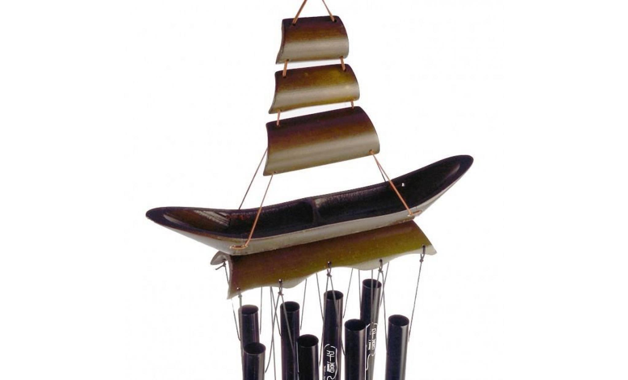 Carillon A Vent Dragon Et Navire - Feng Shui Réussite 
