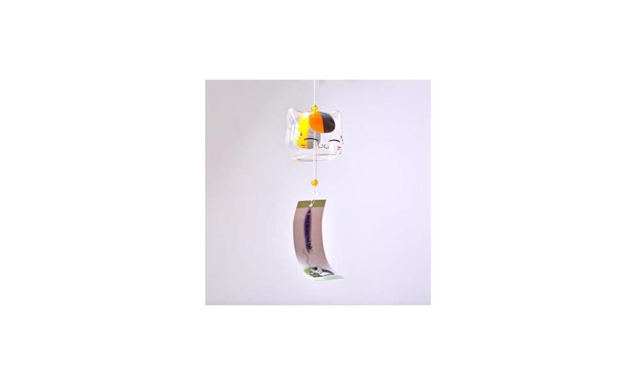 carillon brise en verre carillon japenese chat maison jardin suspendu décoration cadeau bricolage # 1 pas cher