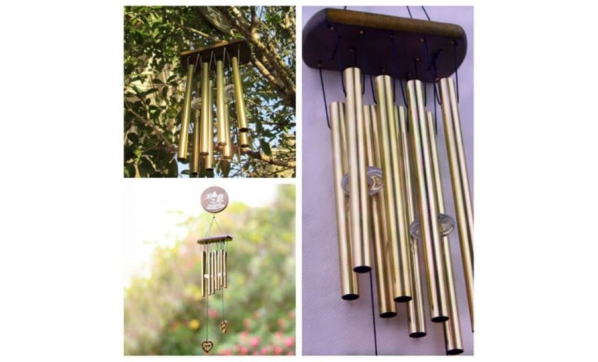 carillon bronze 8 tubes cloches métalliques vent jardin extérieur carillon pendaison cadeau décoration pas cher