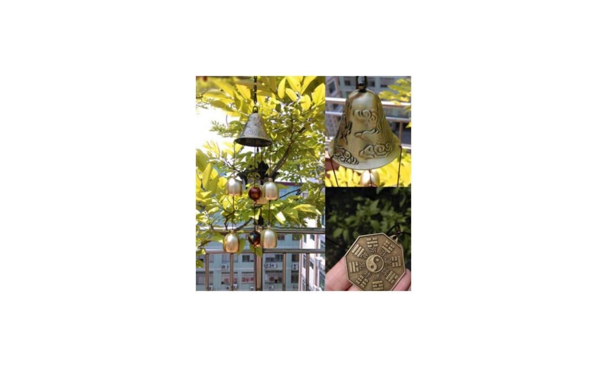 carillon bronze grosse cloche en métal carillon de vent feng shui maison jardin suspendu hochets décor pas cher