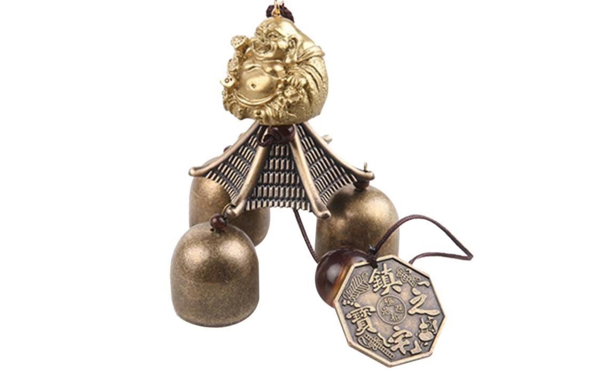 carillon chinese buddha pièce cloche métallique chanceux feng shui charme suspendu carillon de vent