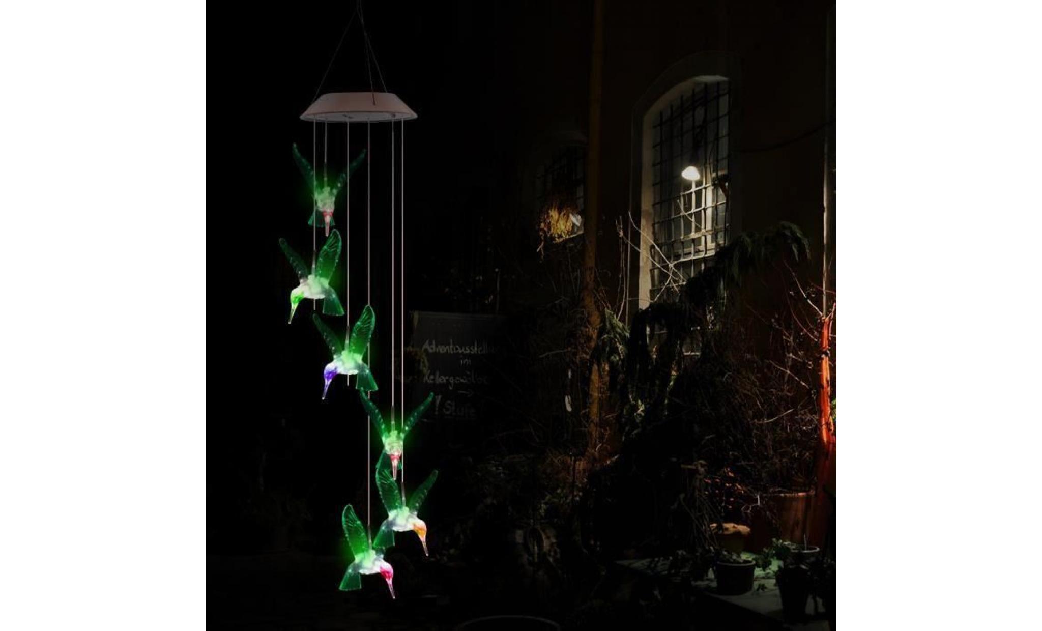 carillon de jardin led solaire lumière de décoration de jardin changement progressif de plusieurs couleurs l0674 pas cher