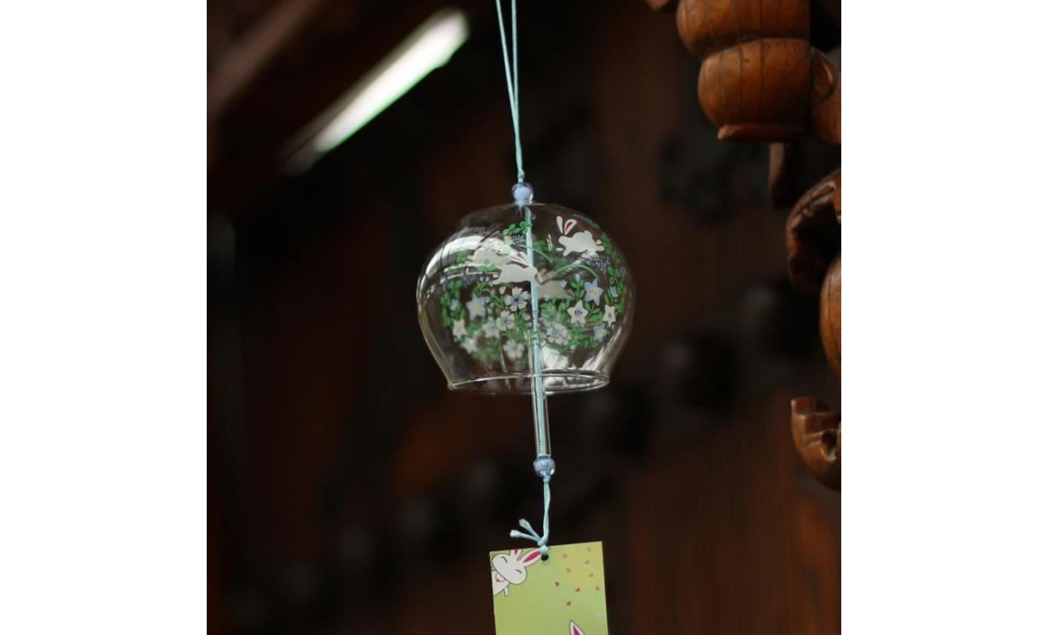 carillon eolien style japonais avec dessin de lapin et fleur belle Étiquette son clair et mélodieux décoration de chambre