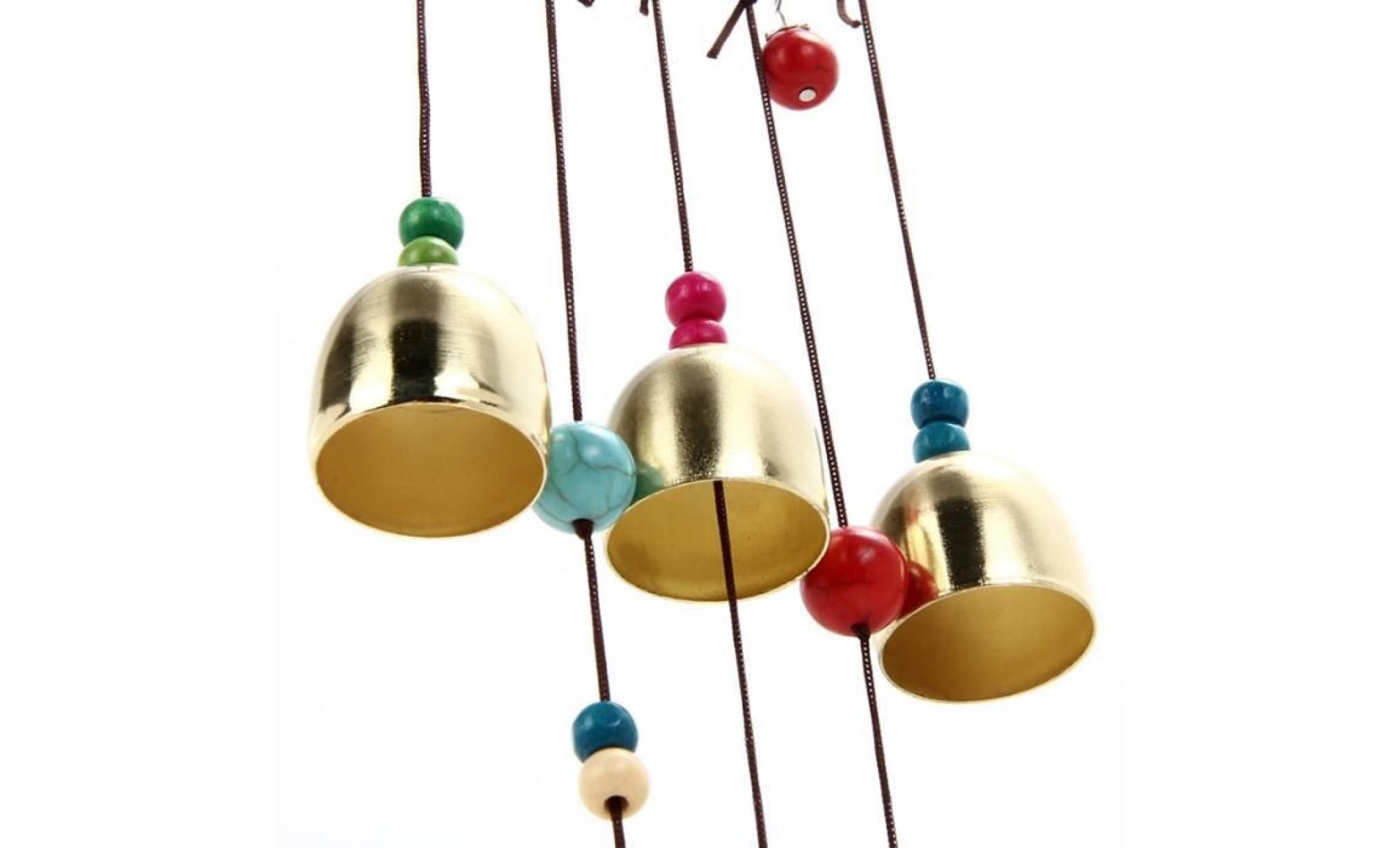 carillons eoliens chanceux d'elephant cloche de vent exterieure cuivre noeud chinois perles noel decor de jardin de cour de vie pas cher