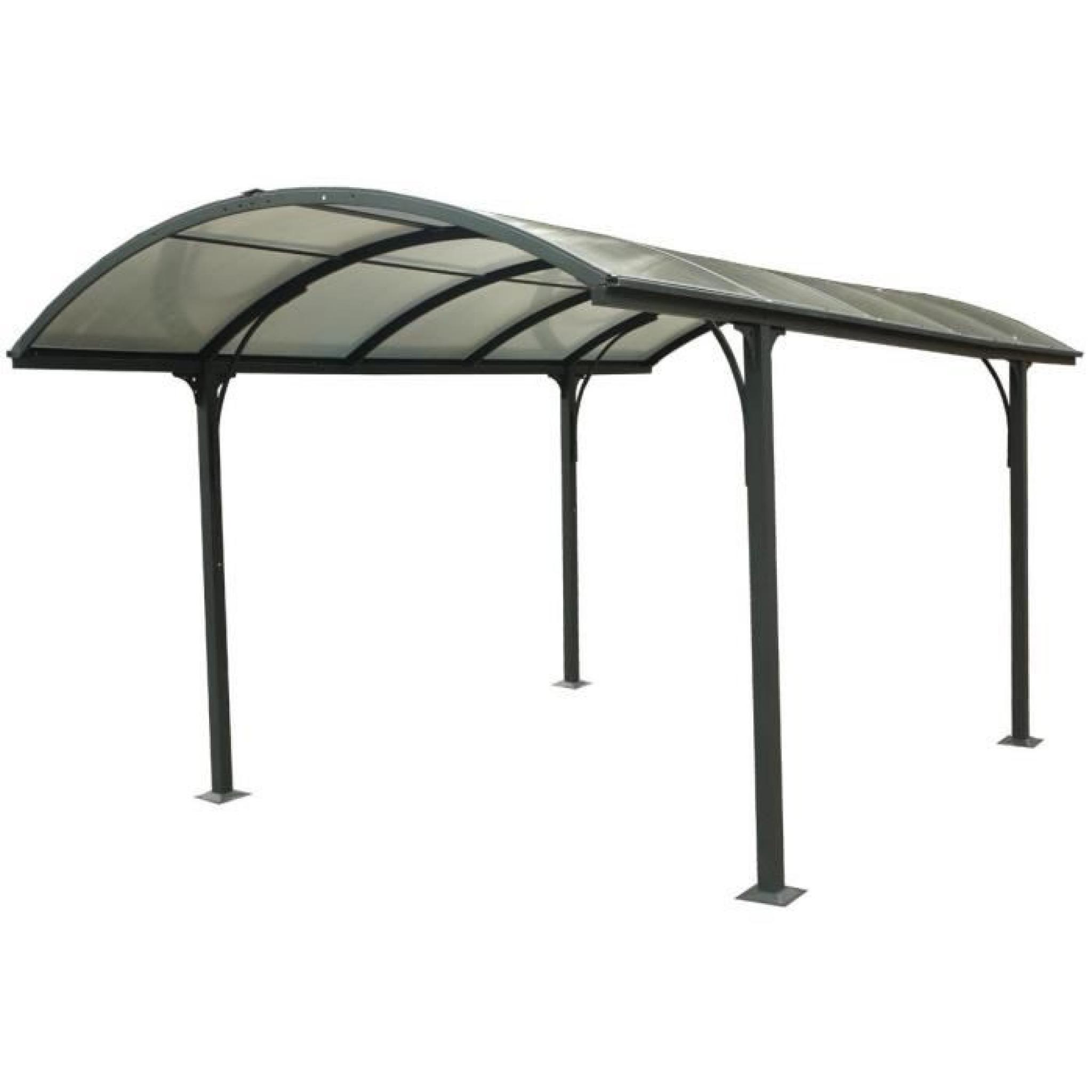Carport en aluminium 14,62 m²- 301,5 x 485 cm - Gris anthracite