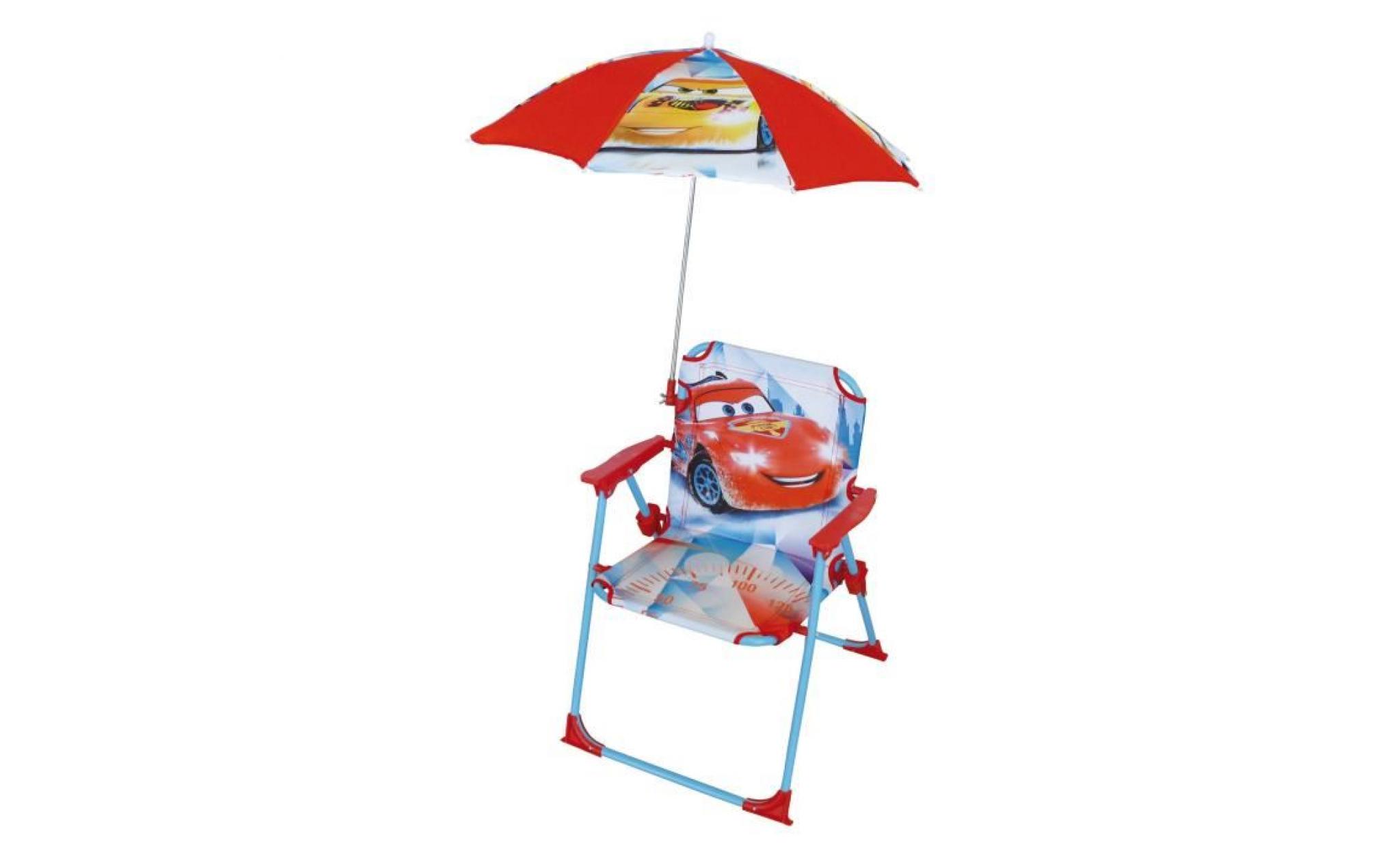 fun house disney cars chaise pliable avec parasol pour enfant