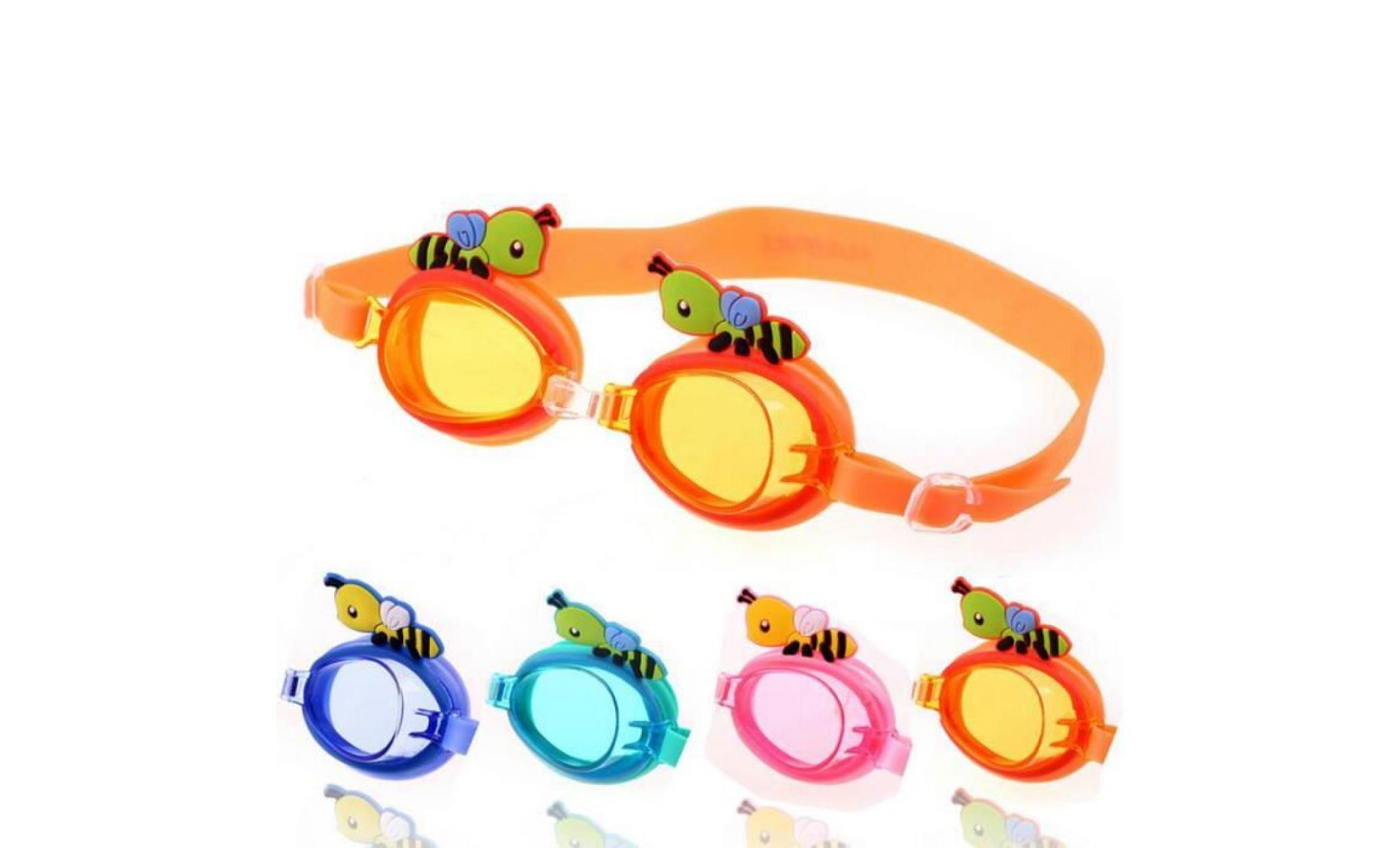 cartoon rose abeilles enfants etanche anti fog protection uv swim piscine silicone lunettes lunettes