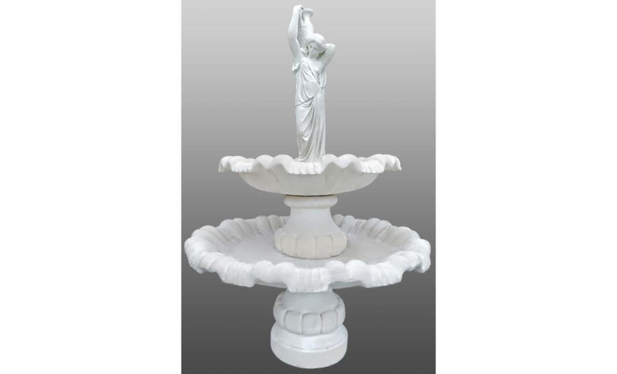 casa padrino fontaine baroque fille avec pichet Ø 130 x h. 185 cm   fontaine de jardin à 2 étapes [blanc]