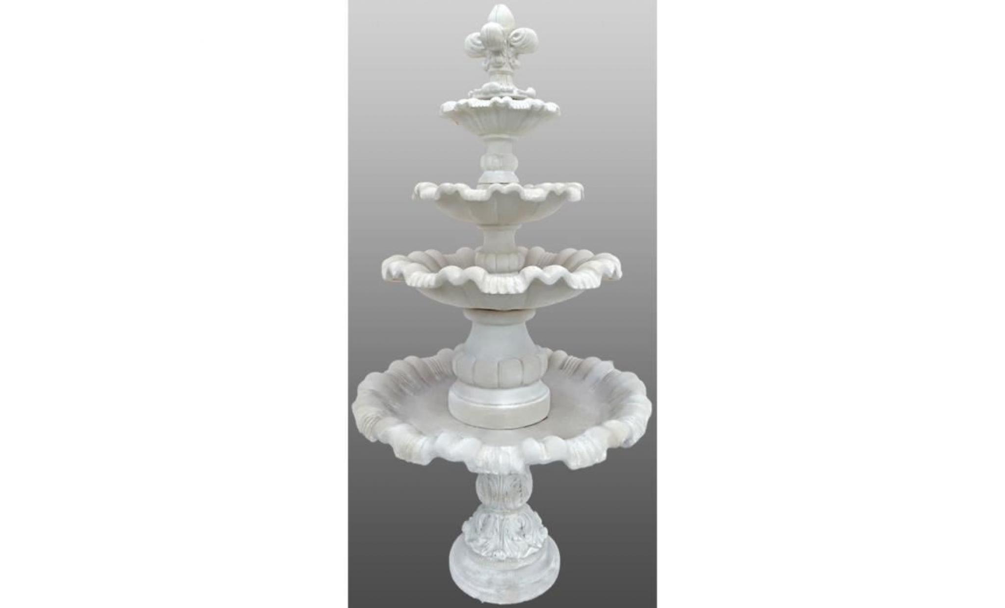 casa padrino fontaine de jardin baroque avec lis Ø 130 x h. 232 cm   splendide fontaine de style baroque [blanc]