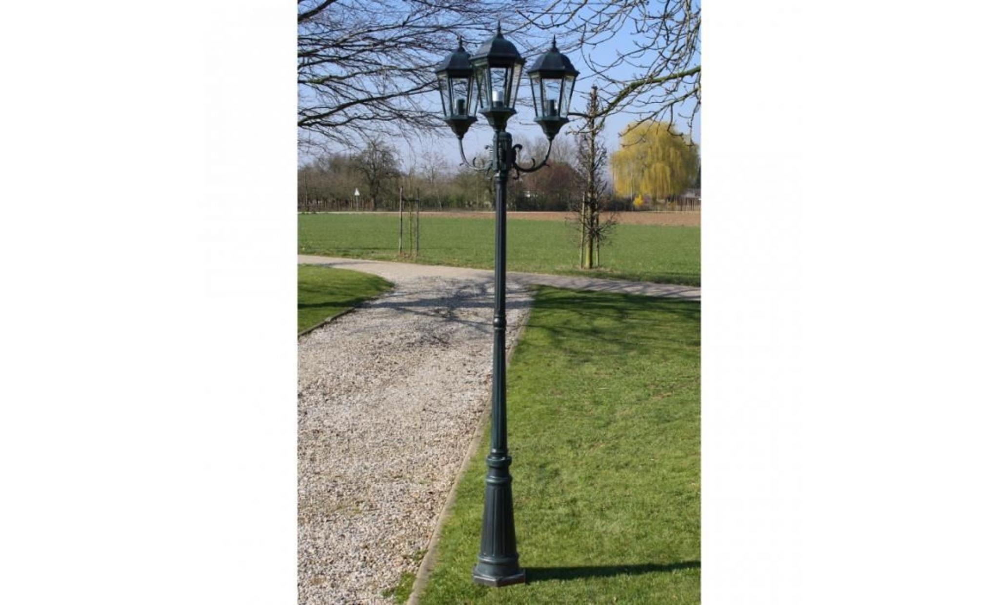 lampadaire extérieur triple 230 cm luminaire décoration 2402089 pas cher