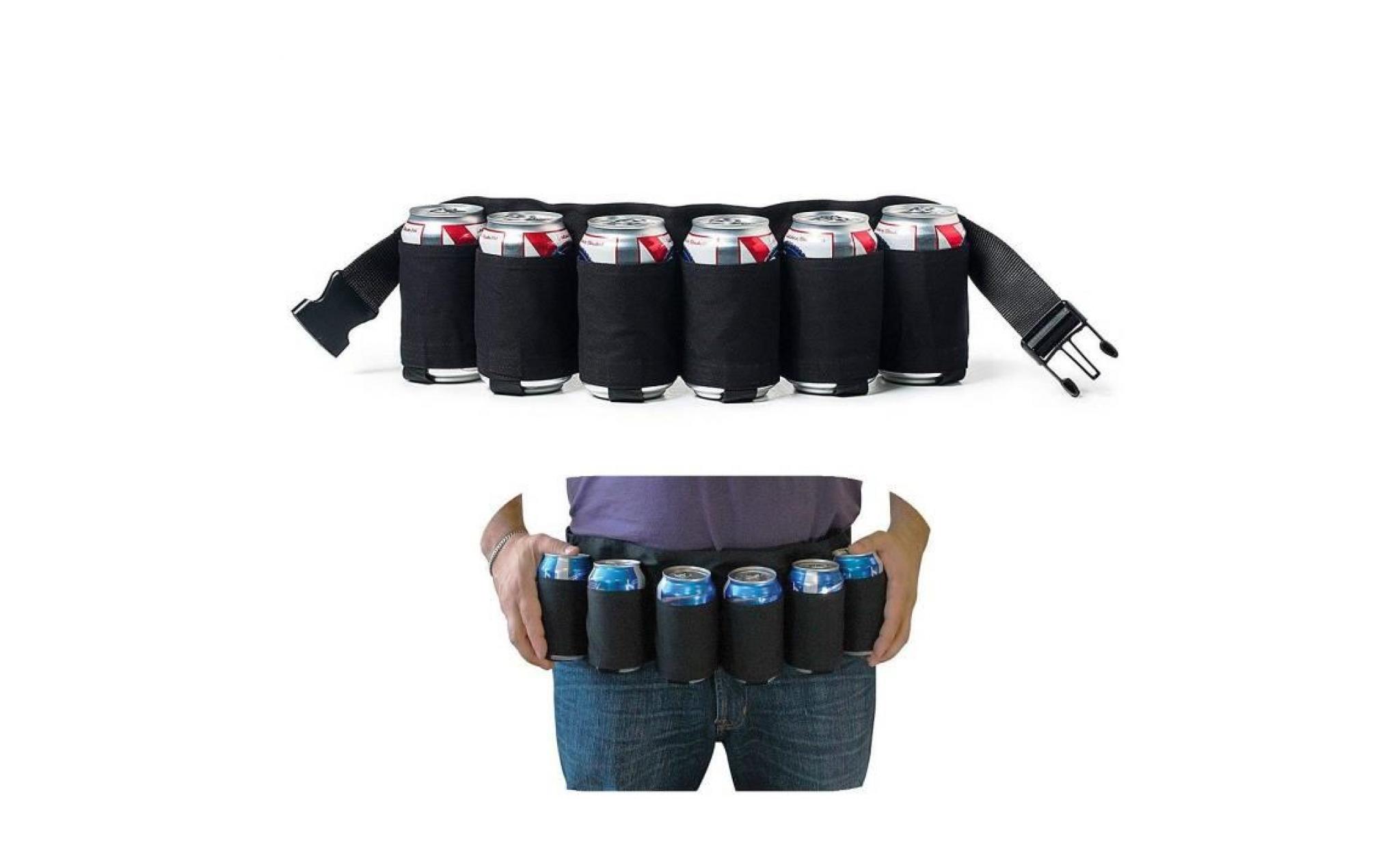 ceinture support peut contenir 6 boissons   pour camping   randonnée   fête en plein air noir ceinture de bière pas cher