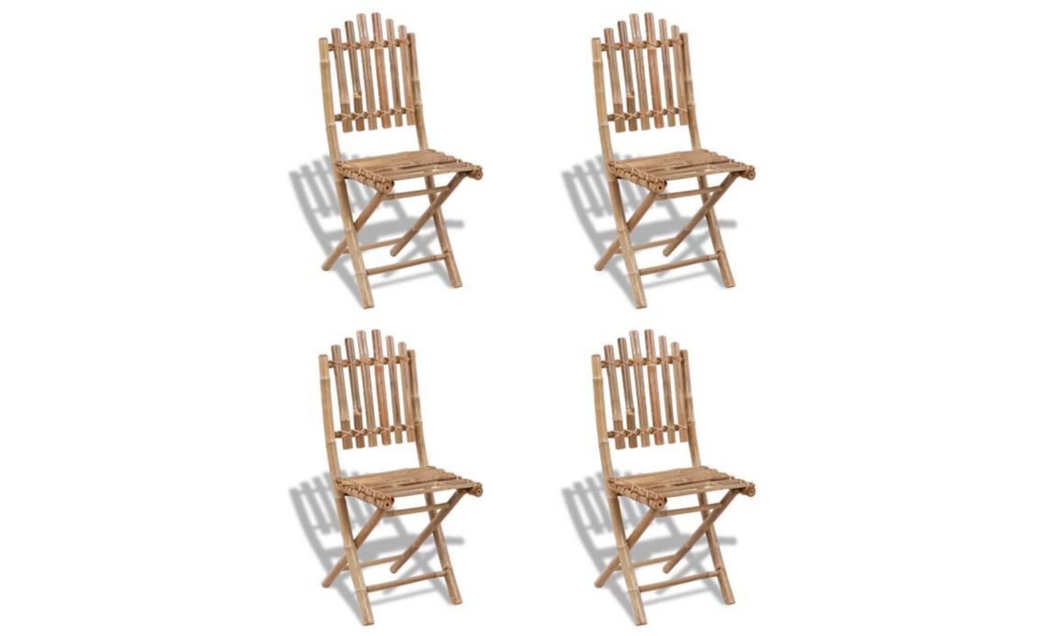 cet ensemble de 4 chaises sera un excellent choix pour les repas en plein air dans le jardin ou le patio. en bambou massif, ces c... pas cher